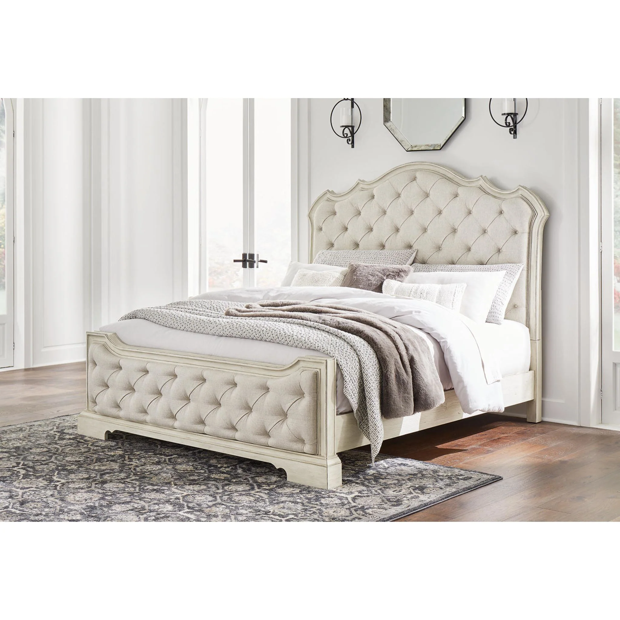 Arlendyne Upholstered Bed - Antique White - Image 2