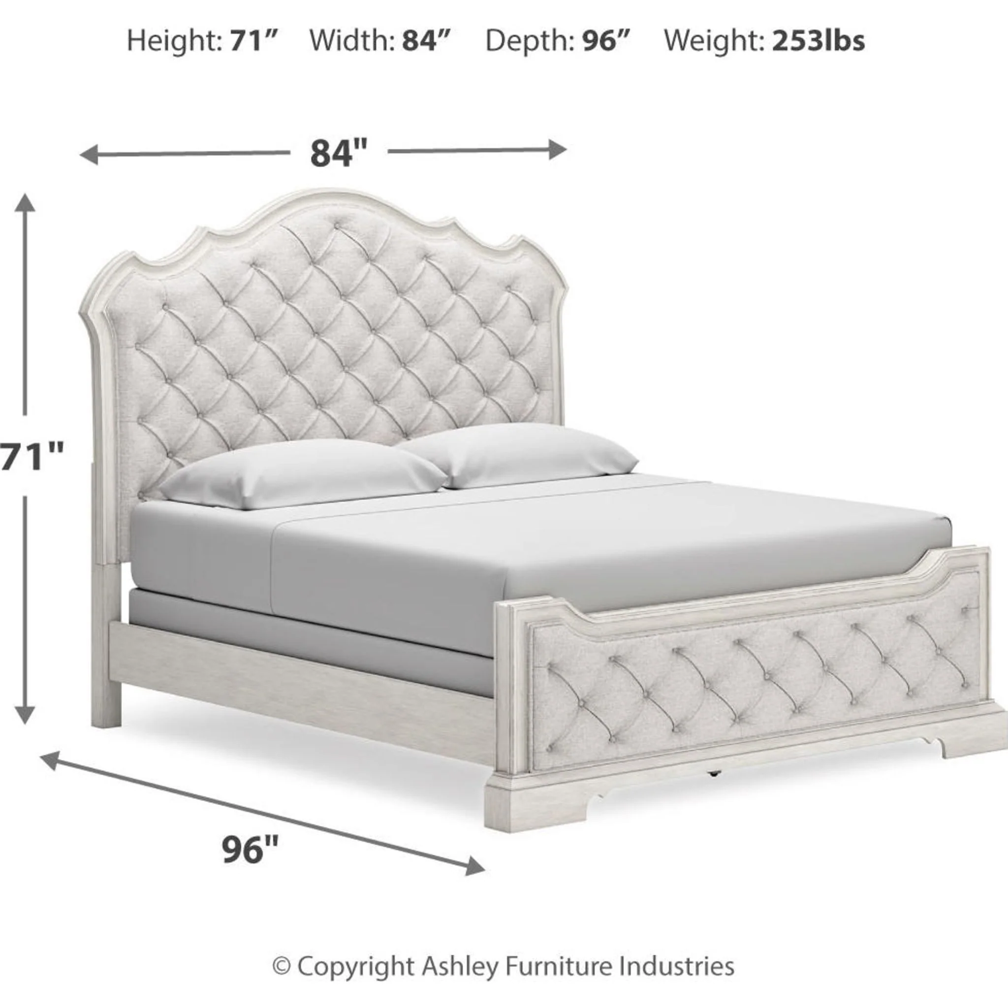 Arlendyne Upholstered Bed - Antique White - Image 26
