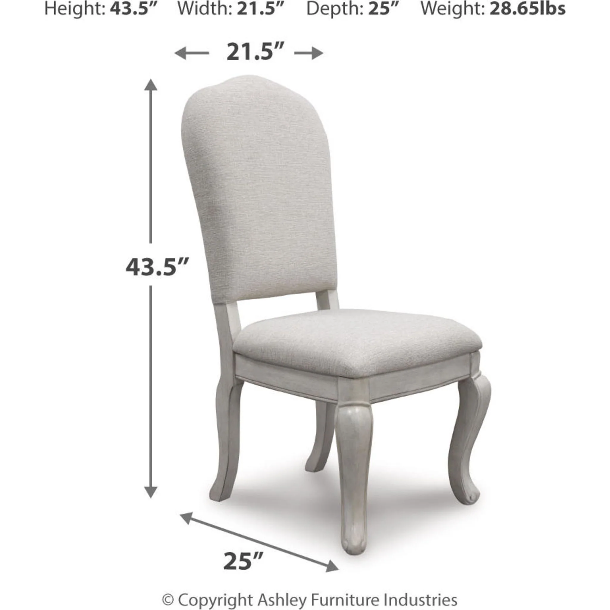 Arlendyne Side Chair - Antique White - (D980-01) - Image 3