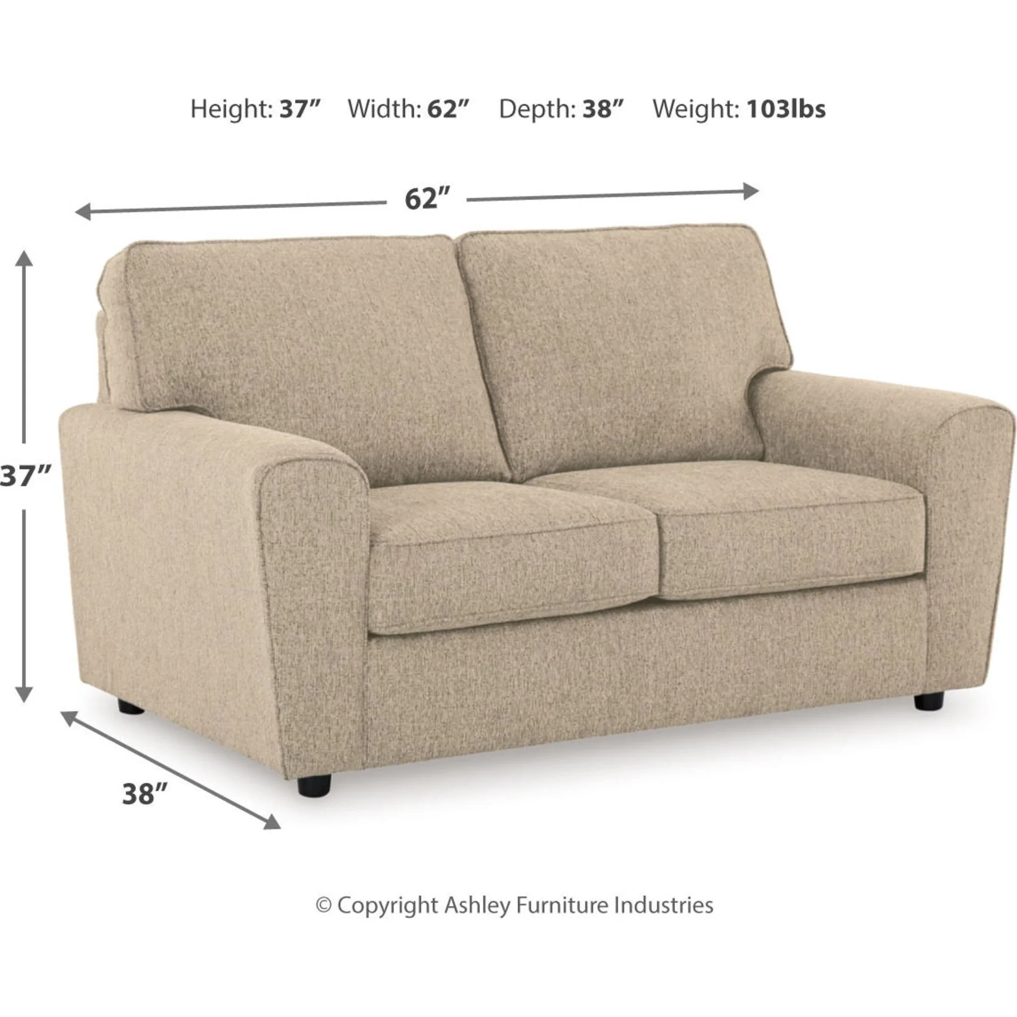 Arlis Loveseat - Putty - Image 8
