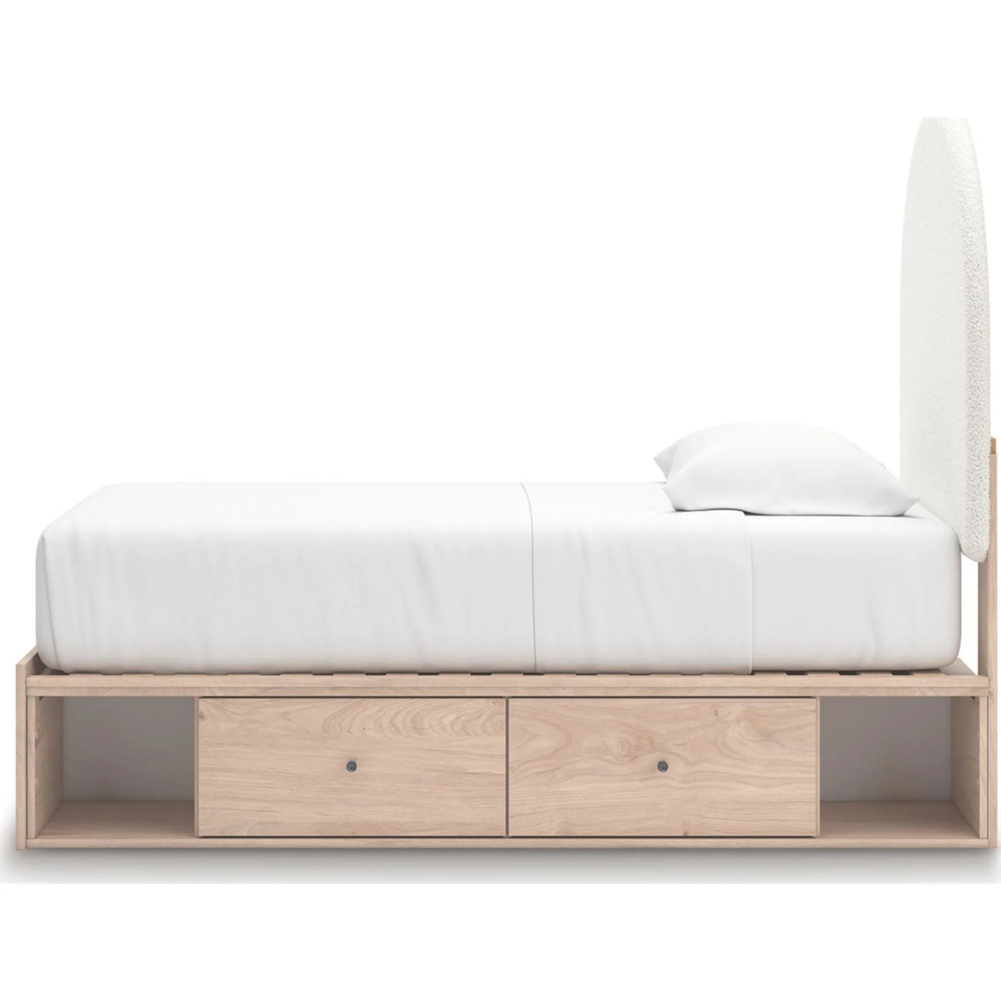 Arloster Platform Bed with 4 Drawer Storage - Tan/White - Image 11