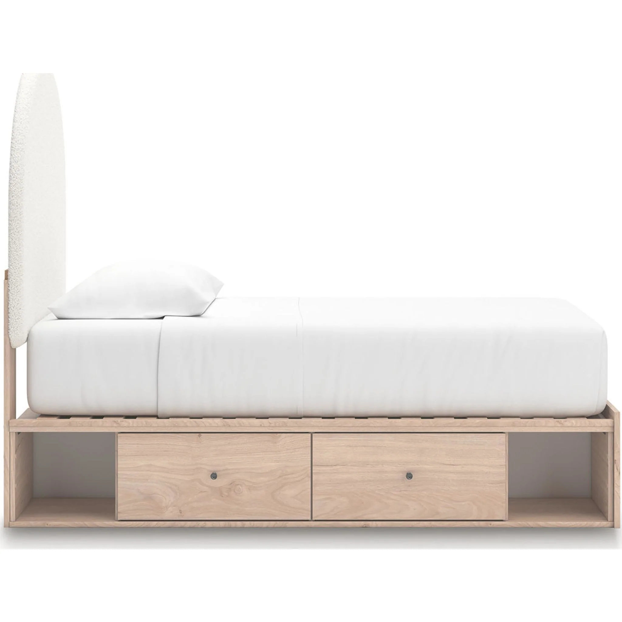 Arloster Platform Bed with 4 Drawer Storage - Tan/White - Image 12