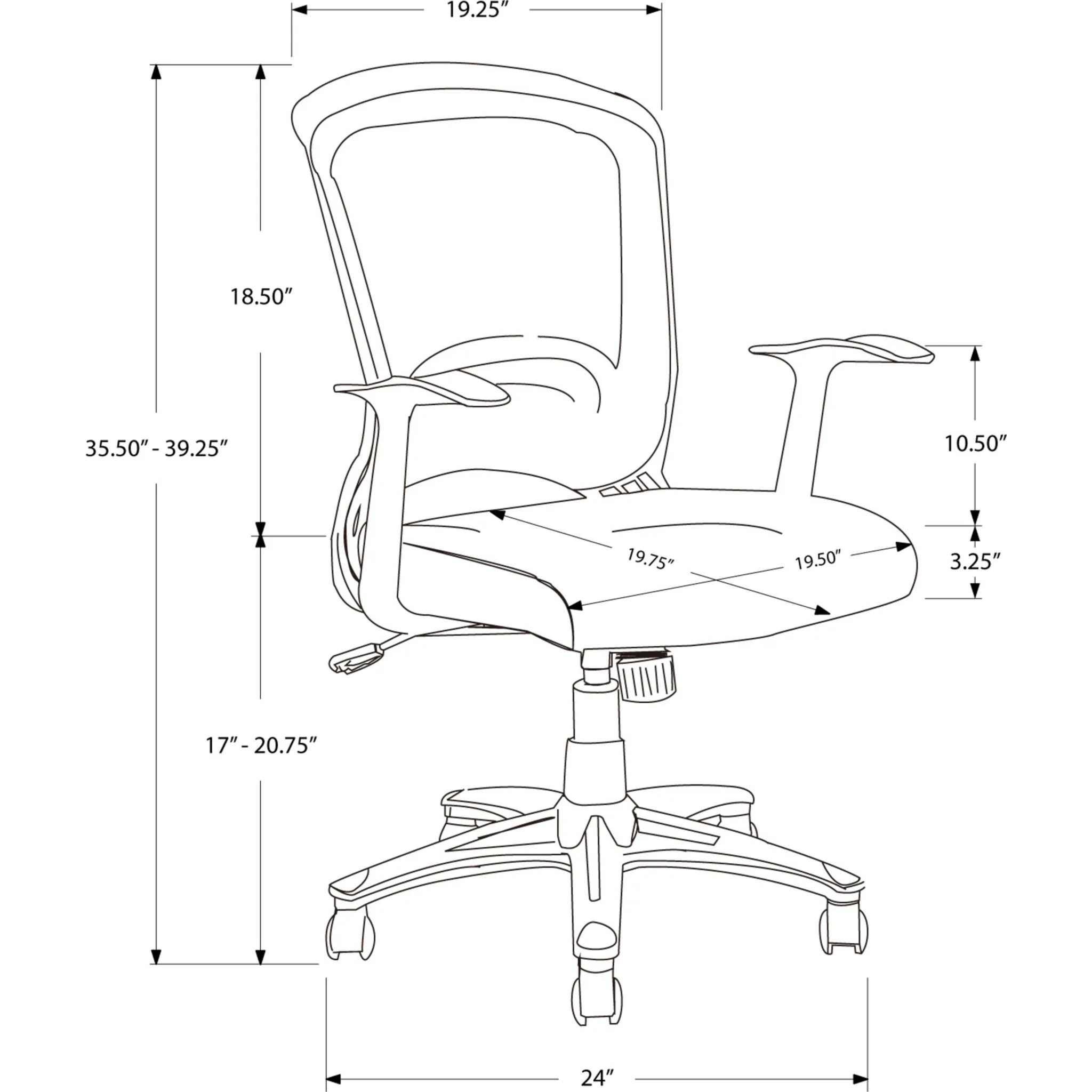 Mesh Office Chair - Black - Image 12