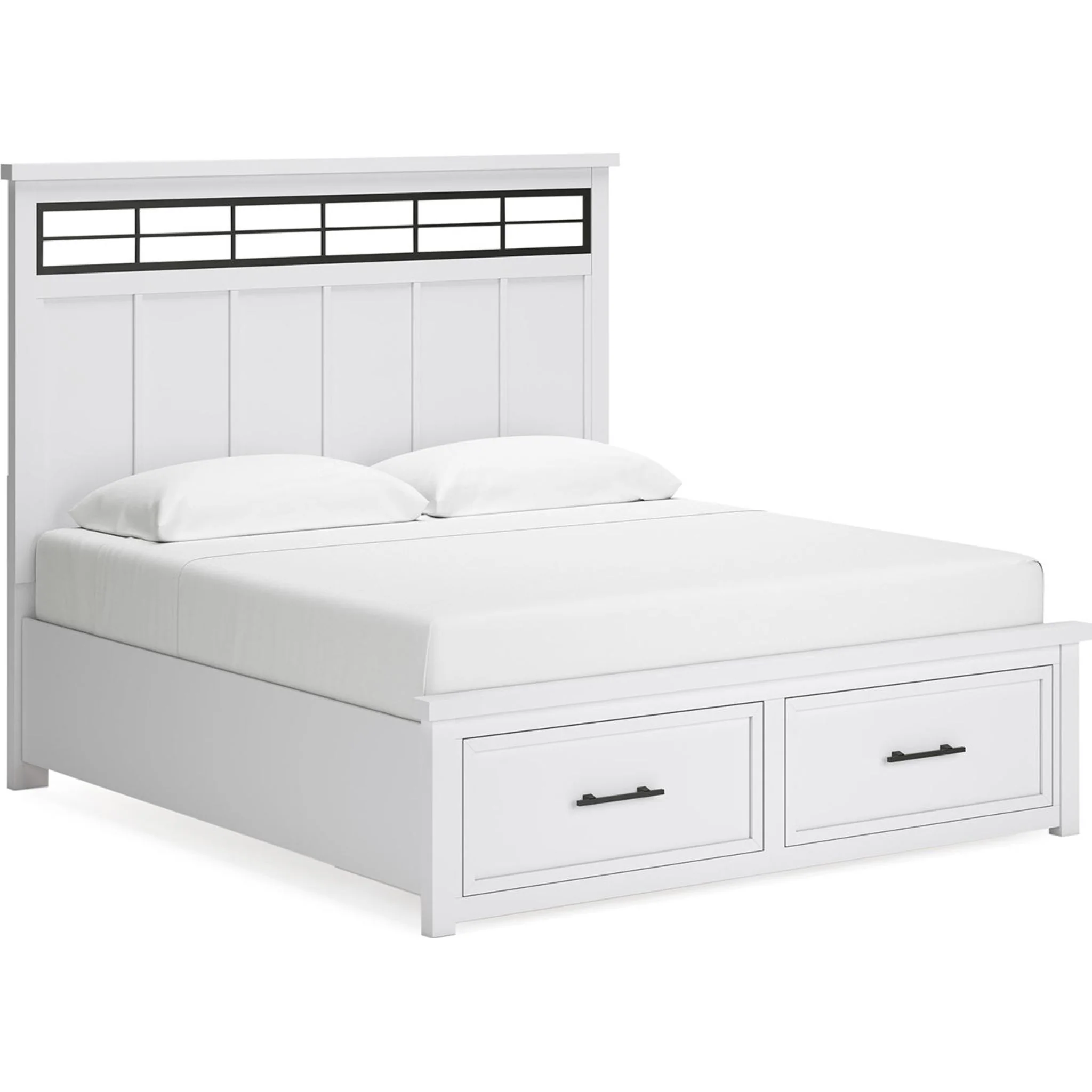 Ashbryn 6 Piece King Storage Bedroom - White/Natural - Image 12