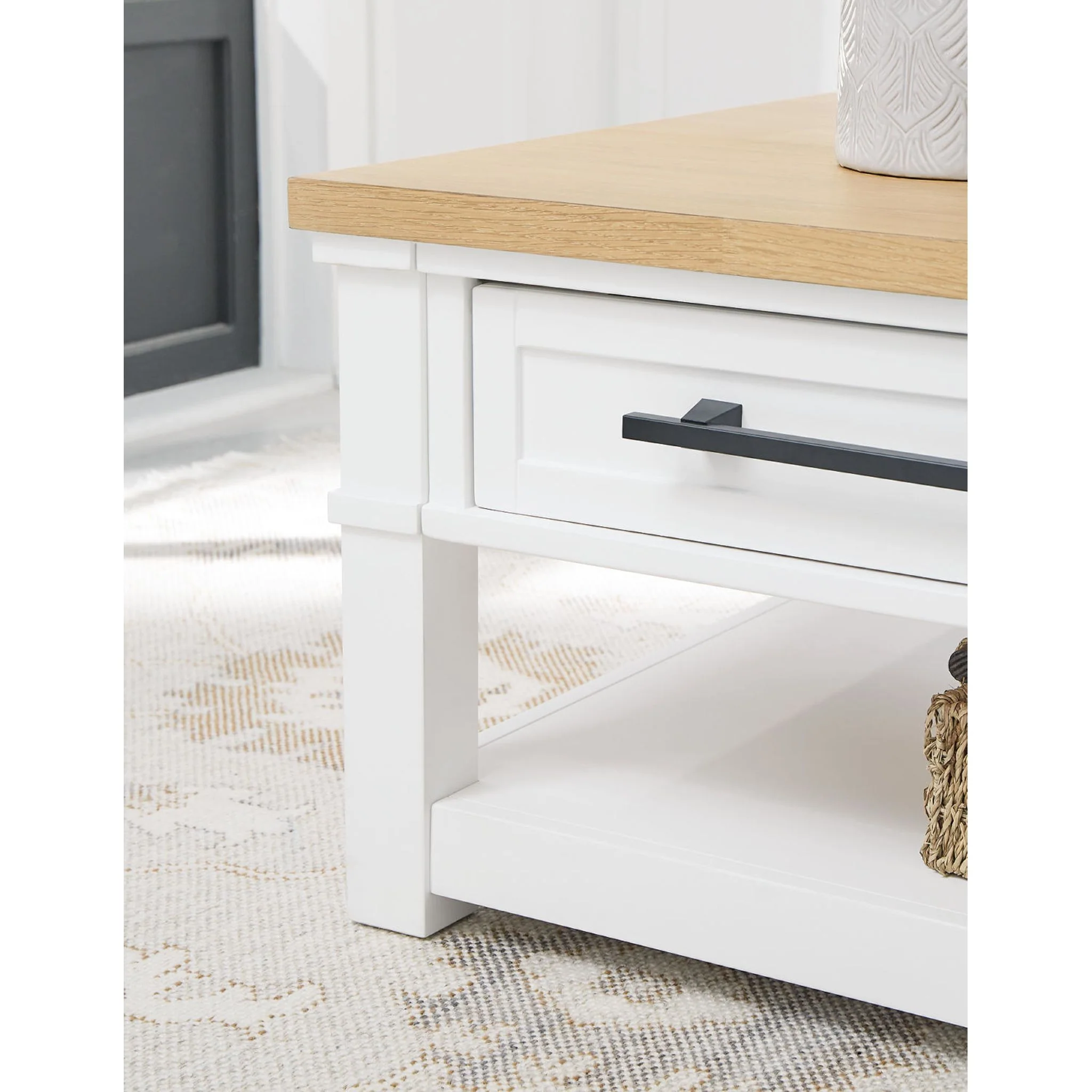 Ashbryn Coffee Table - White/Natural - Image 6