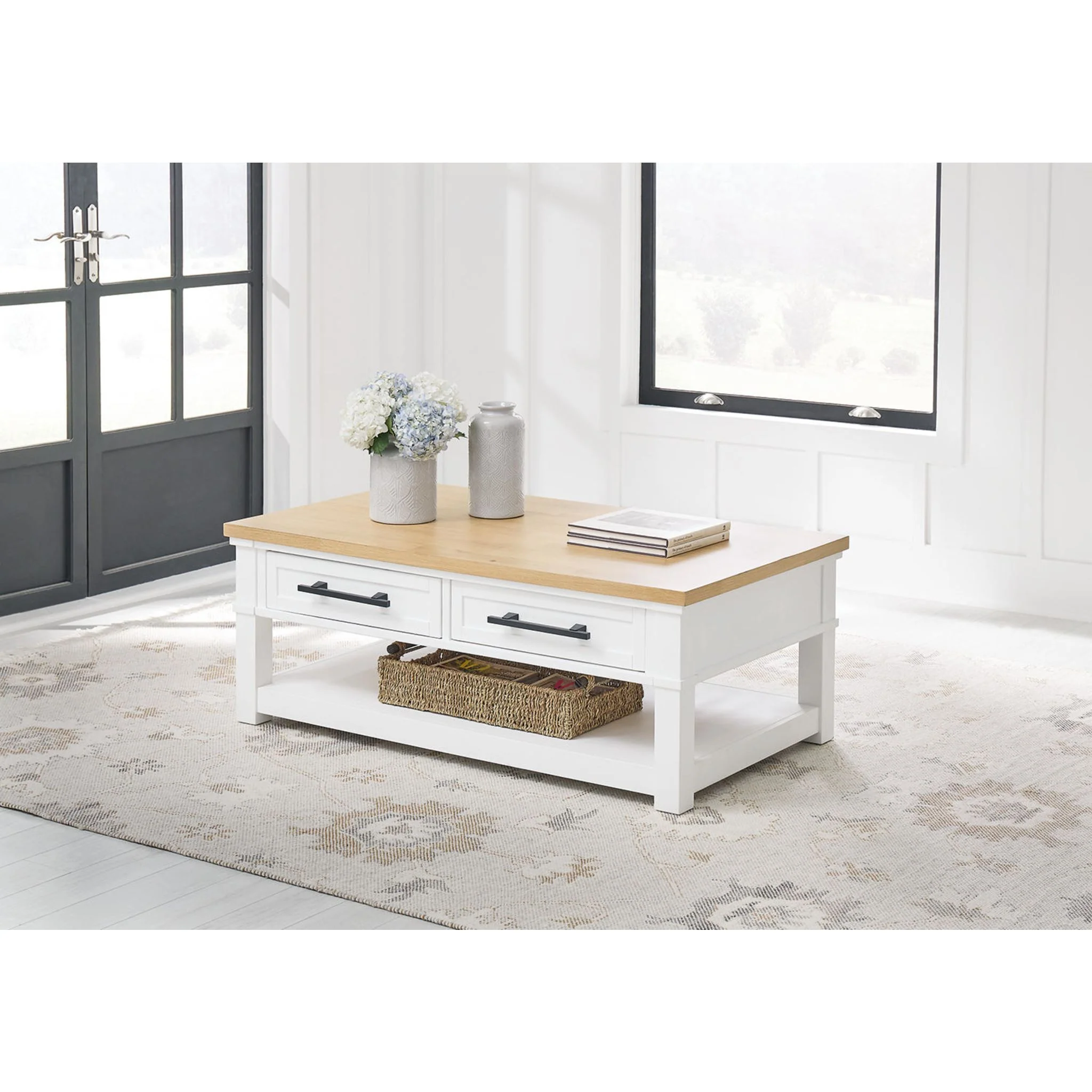 Ashbryn Coffee Table - White/Natural - Image 9