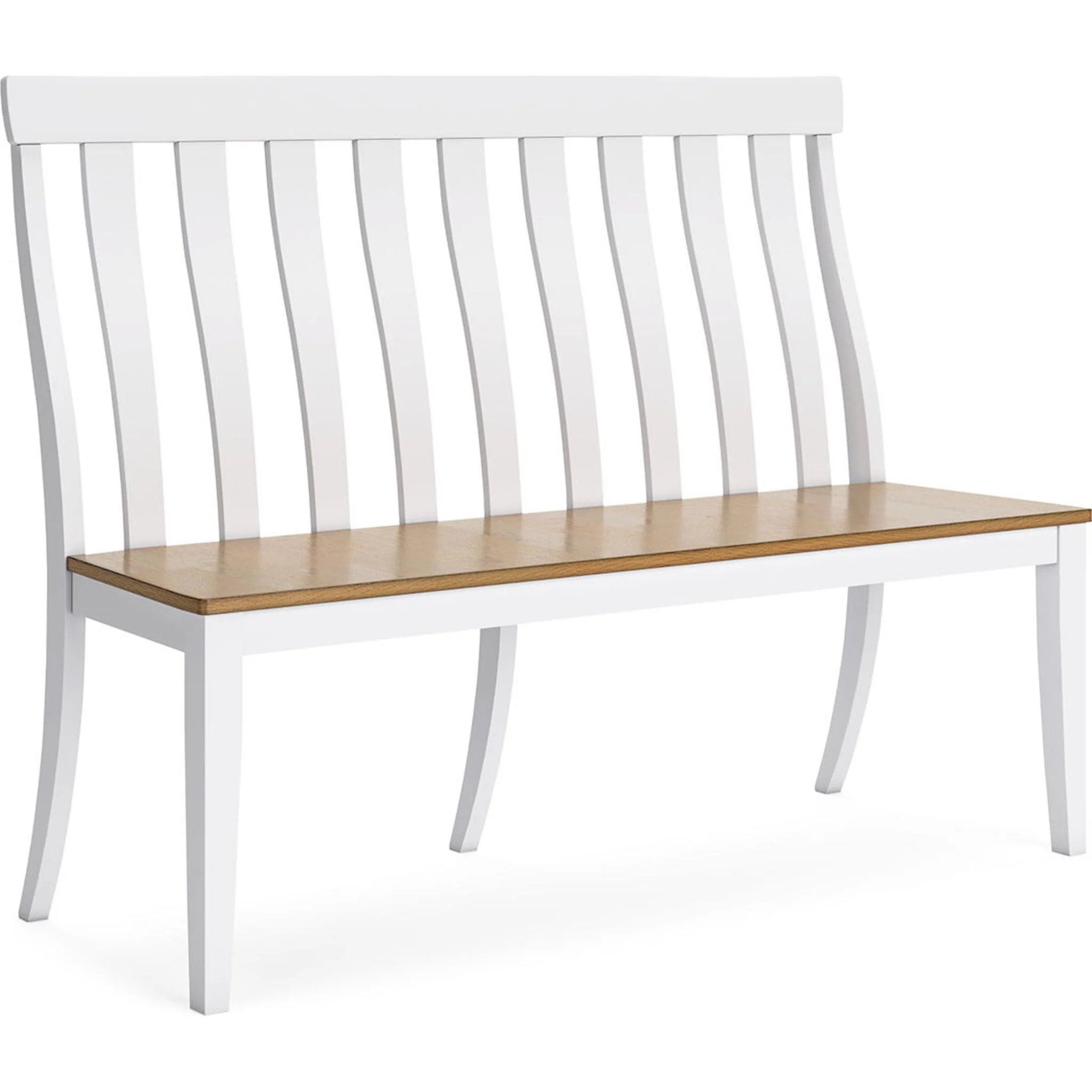 Ashbryn Dining Bench - White/Natural - (D844-08)