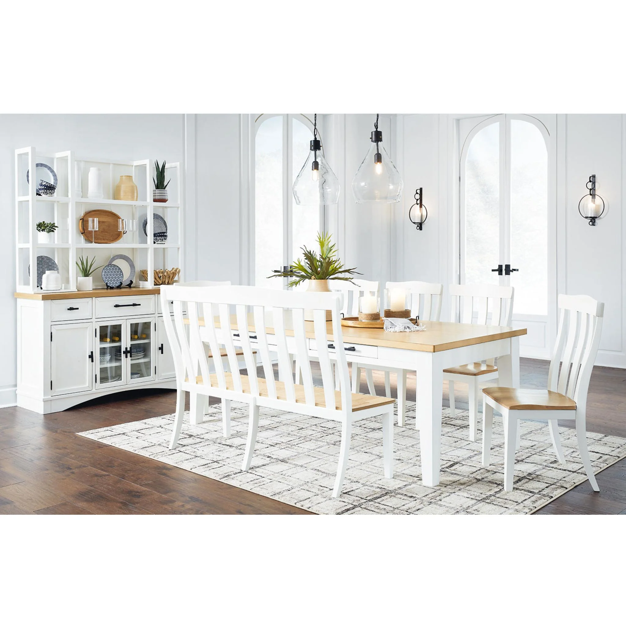 Ashbryn Dining Table - White/Natural - (D844-25) - Image 7