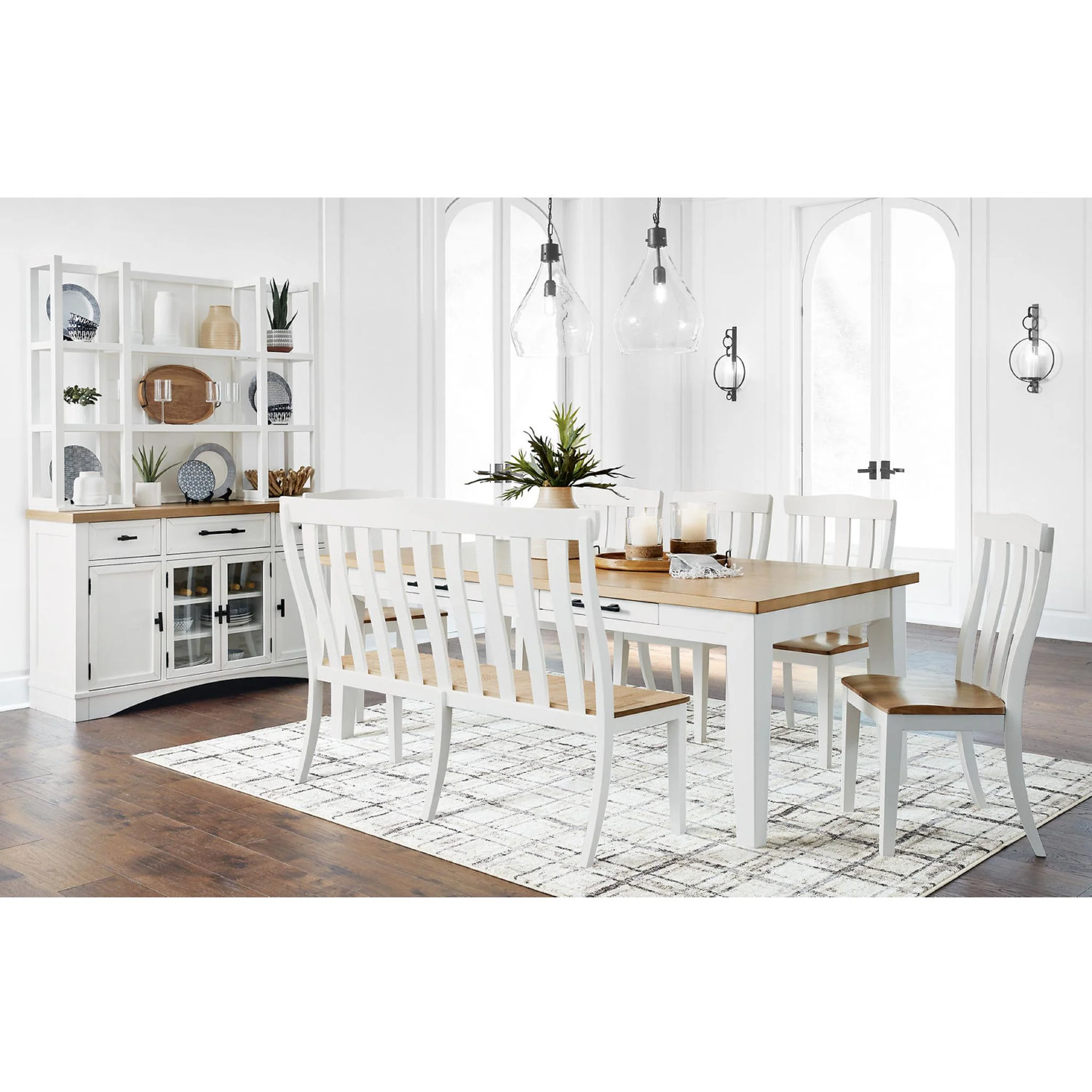 Ashbryn Dining Table - White/Natural - (D844-25) - Image 9