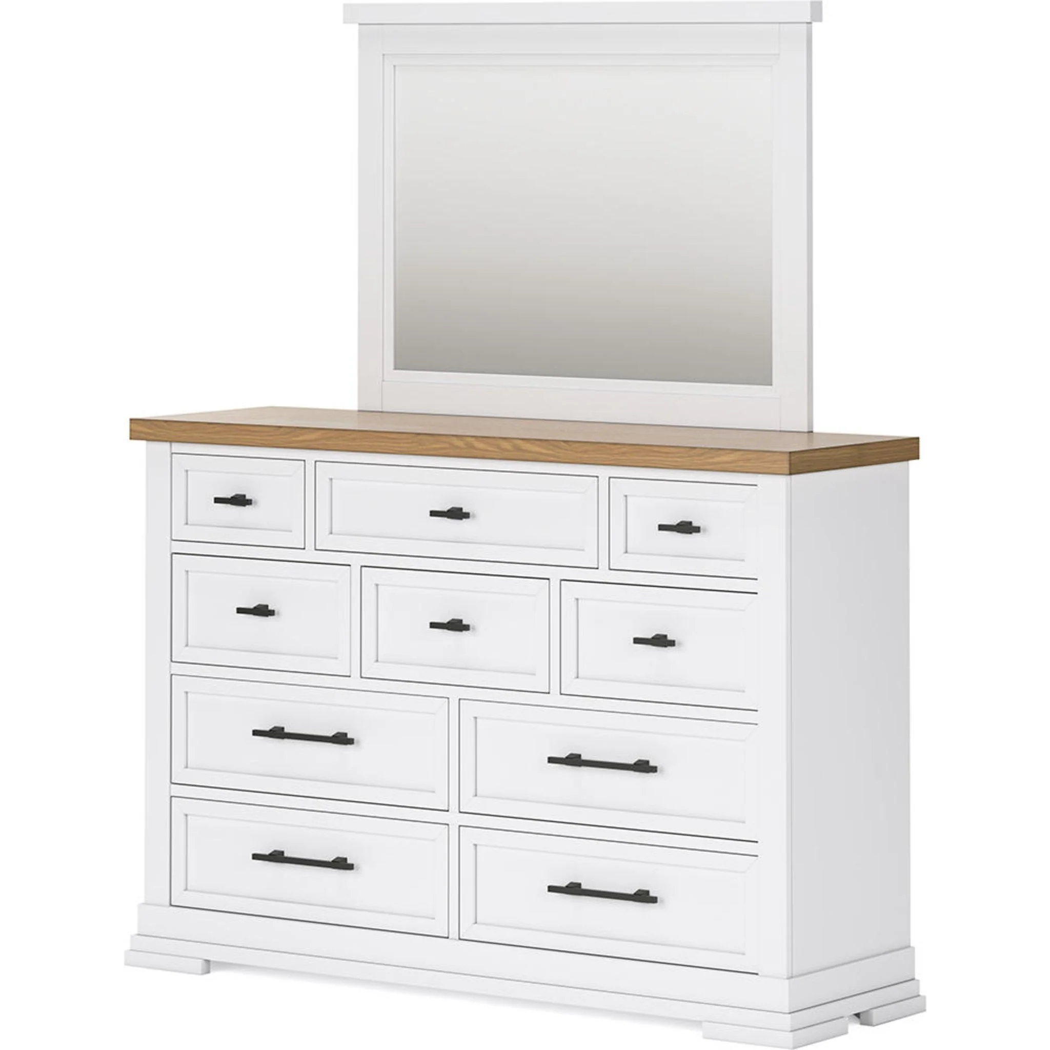 Ashbryn Dresser and Mirror - White/Natural - Image 4
