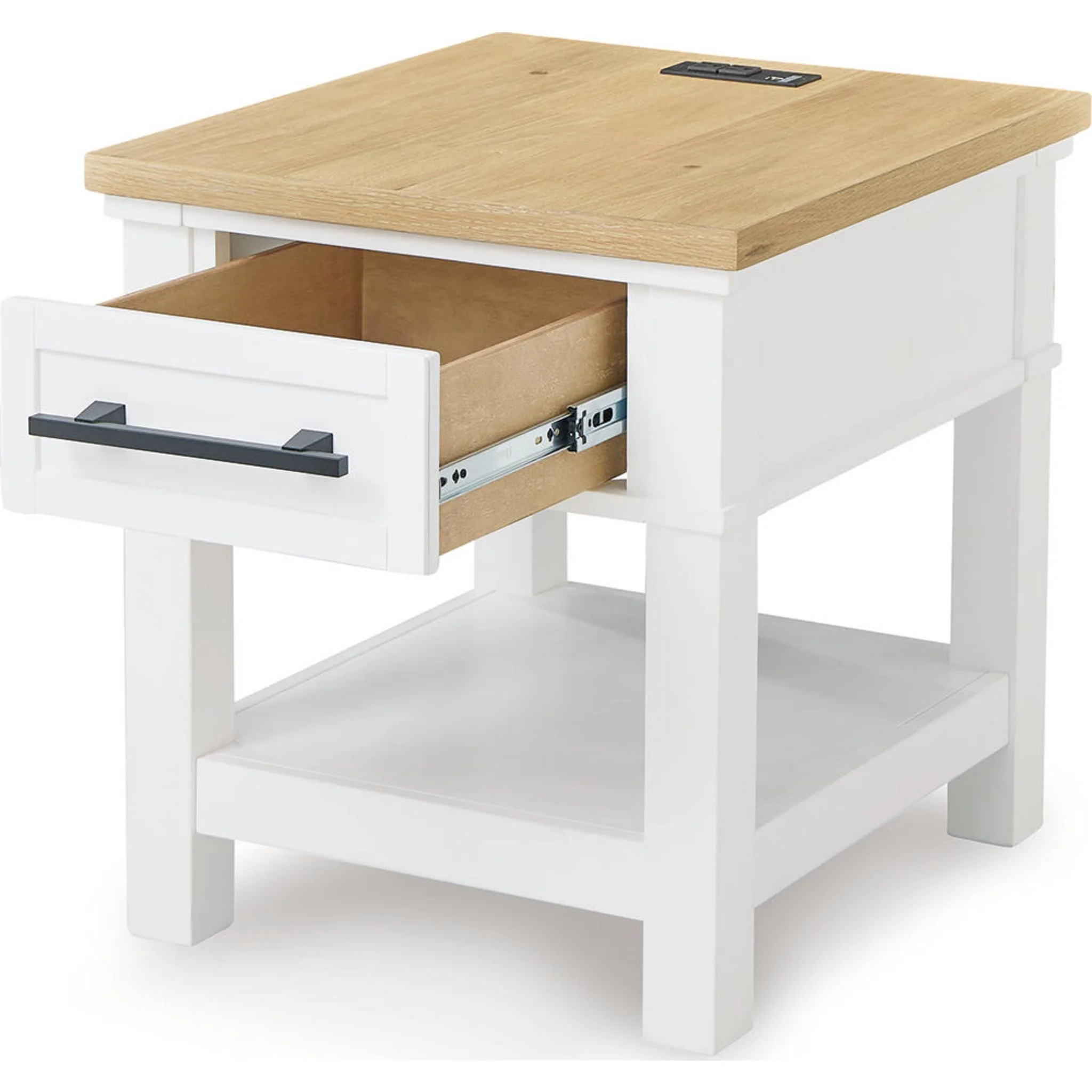 Ashbryn End Table - White/Natural - Image 5