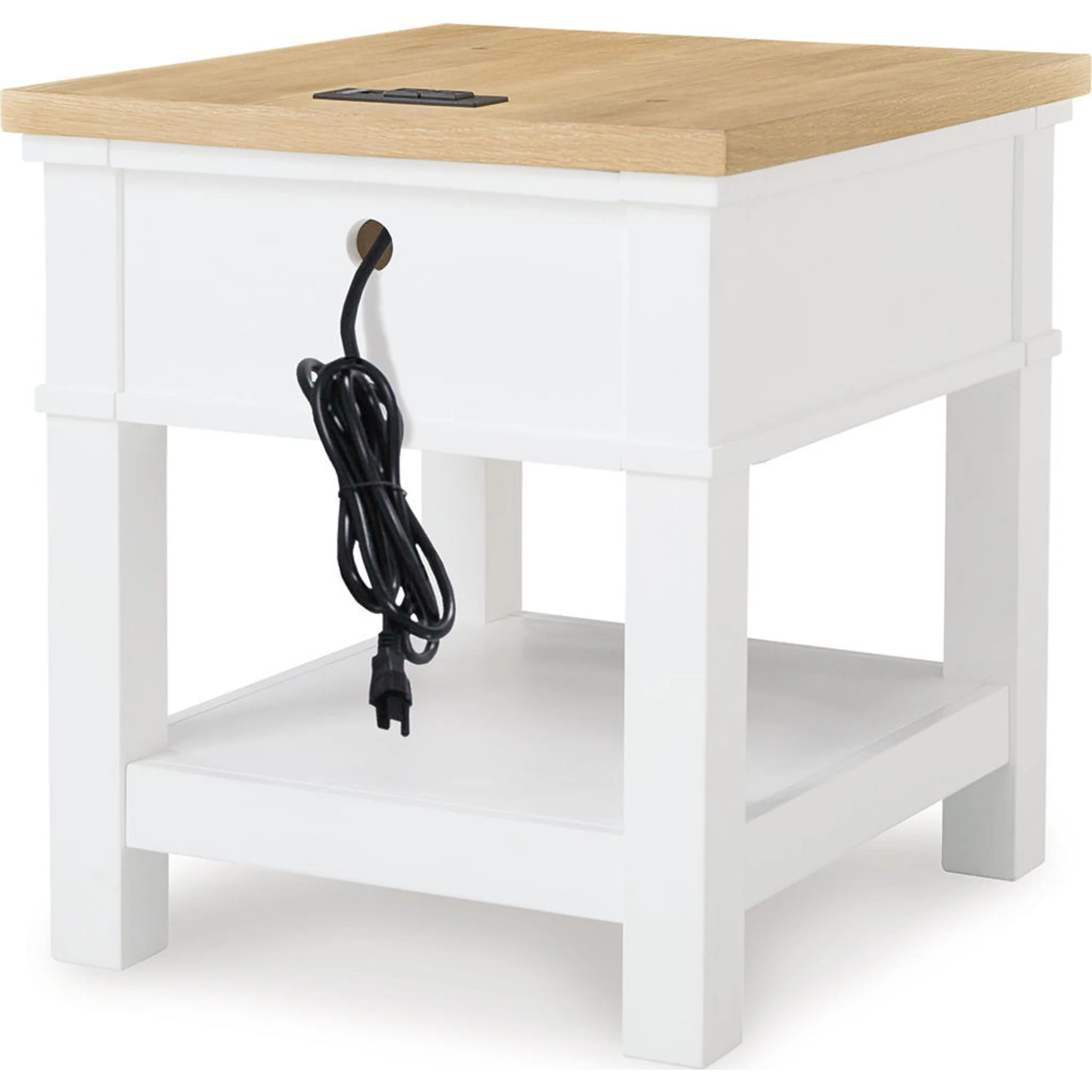 Ashbryn End Table - White/Natural - Image 6