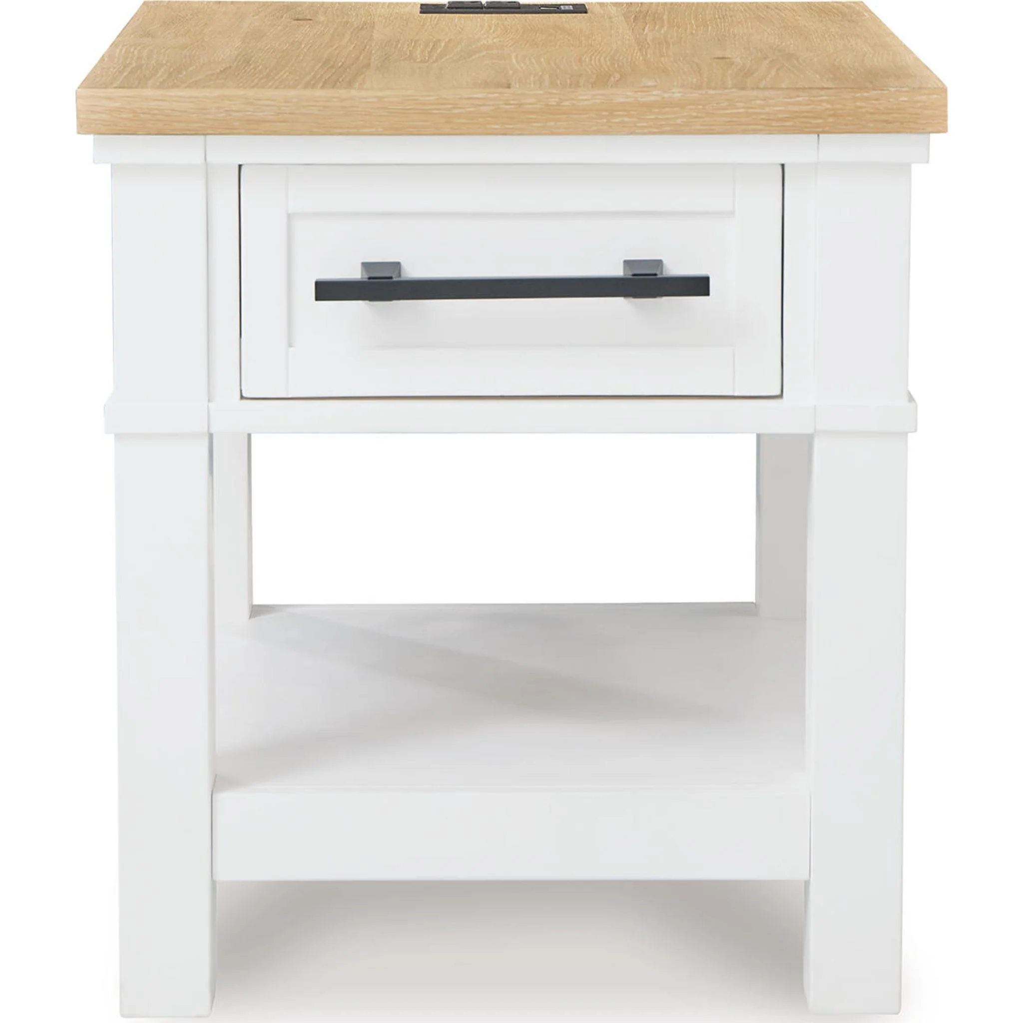 Ashbryn End Table - White/Natural - Image 7