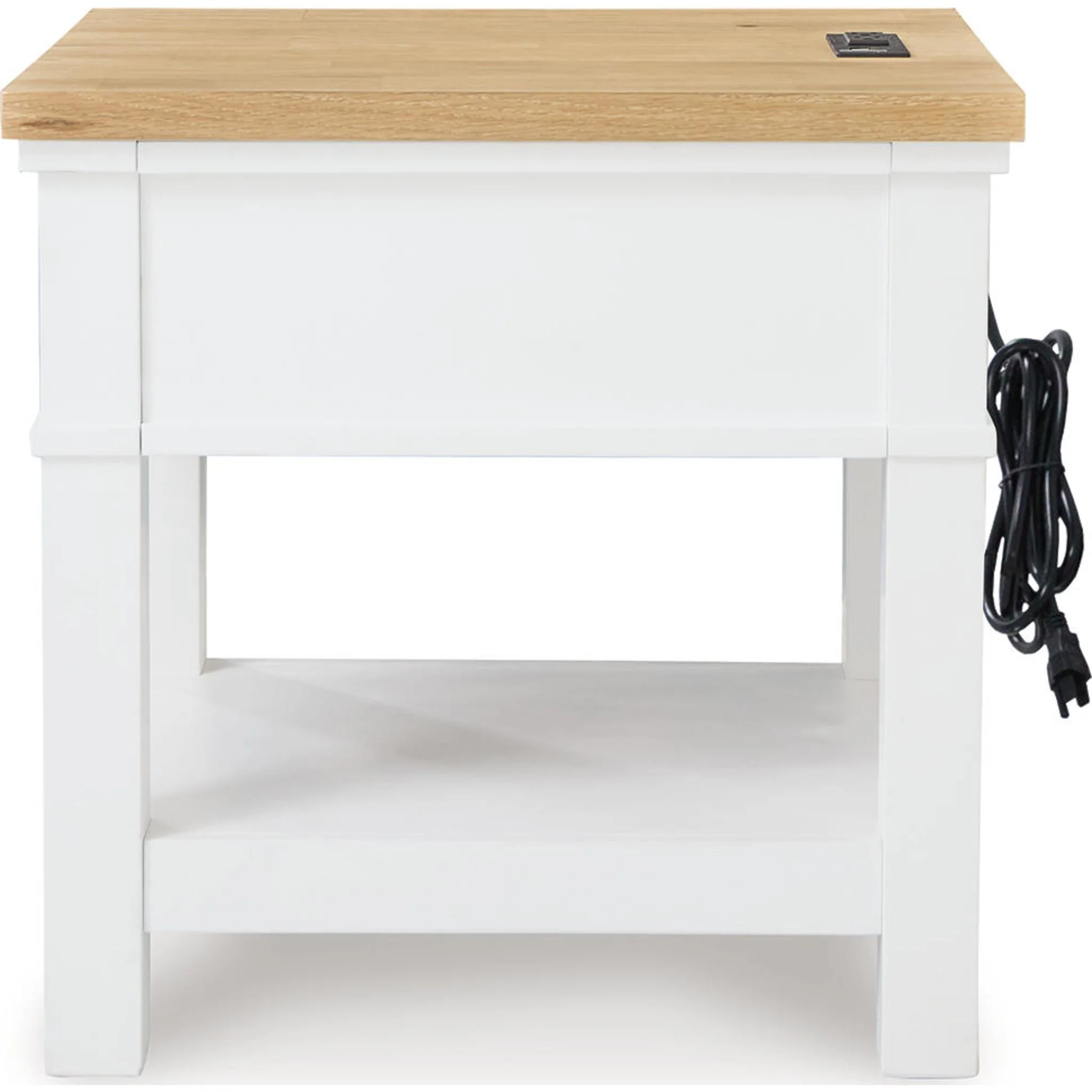 Ashbryn End Table - White/Natural - Image 8