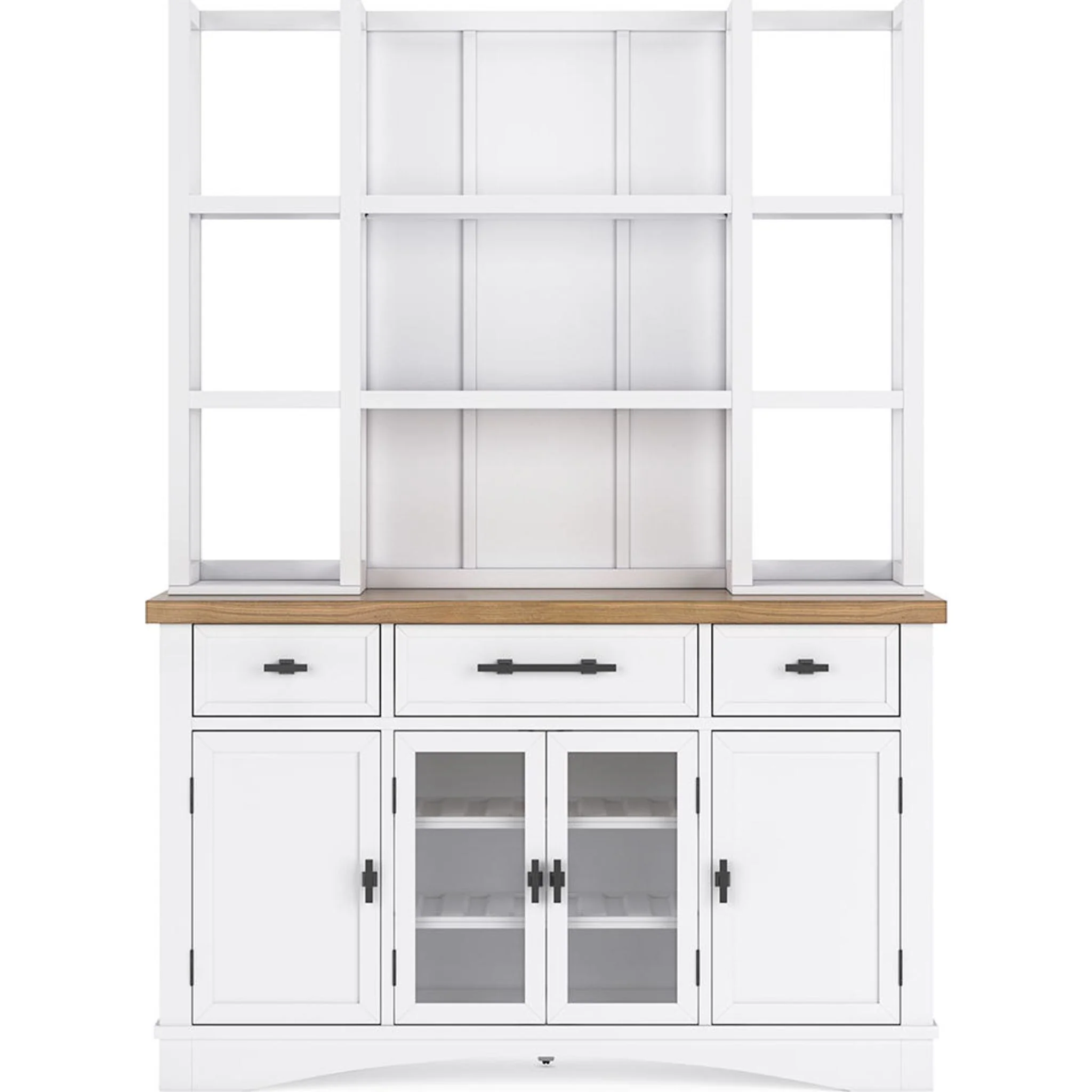 Ashbryn Server & Hutch - White/Natural - (D844D3) - Image 6