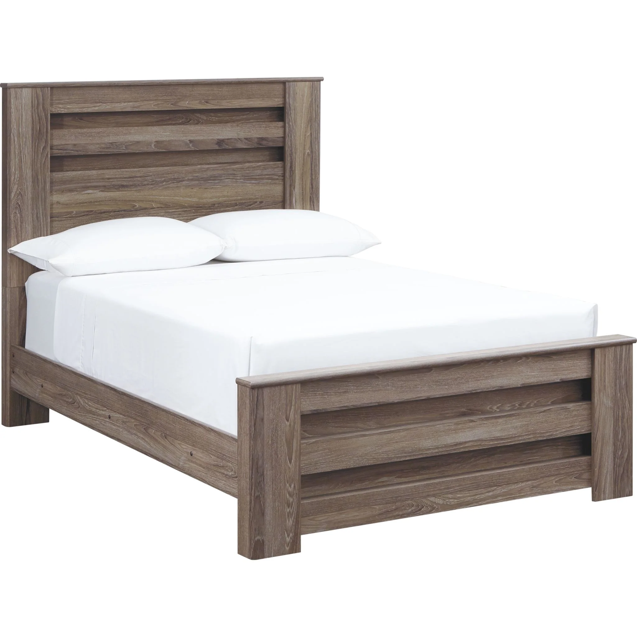 Zelen Full Panel Bed - Warm Gray