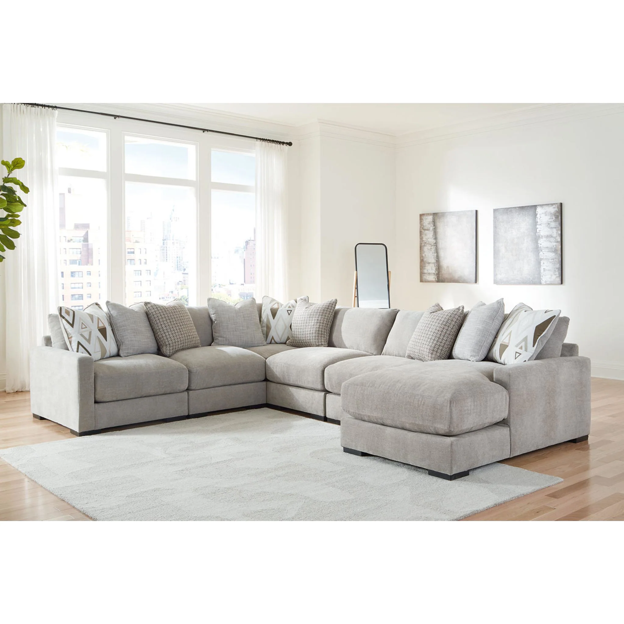Aslan Court 6 Piece Sectional with Chaise - Image 4