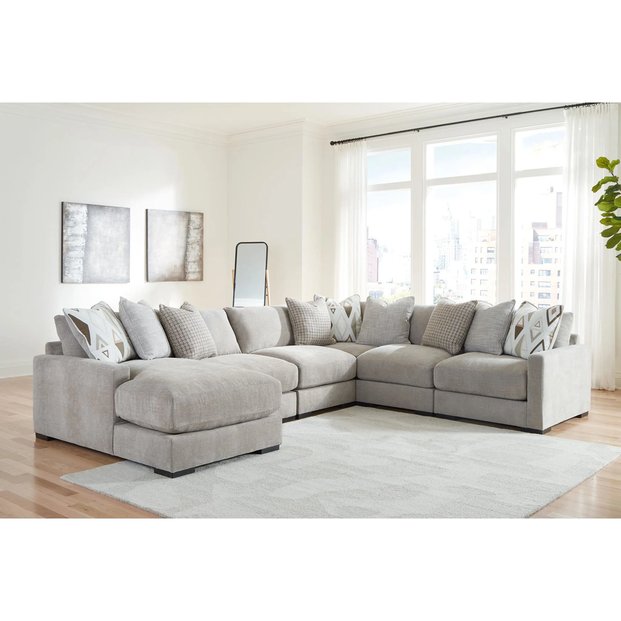 Aslan Court 6 Piece Sectional with Chaise - Image 8