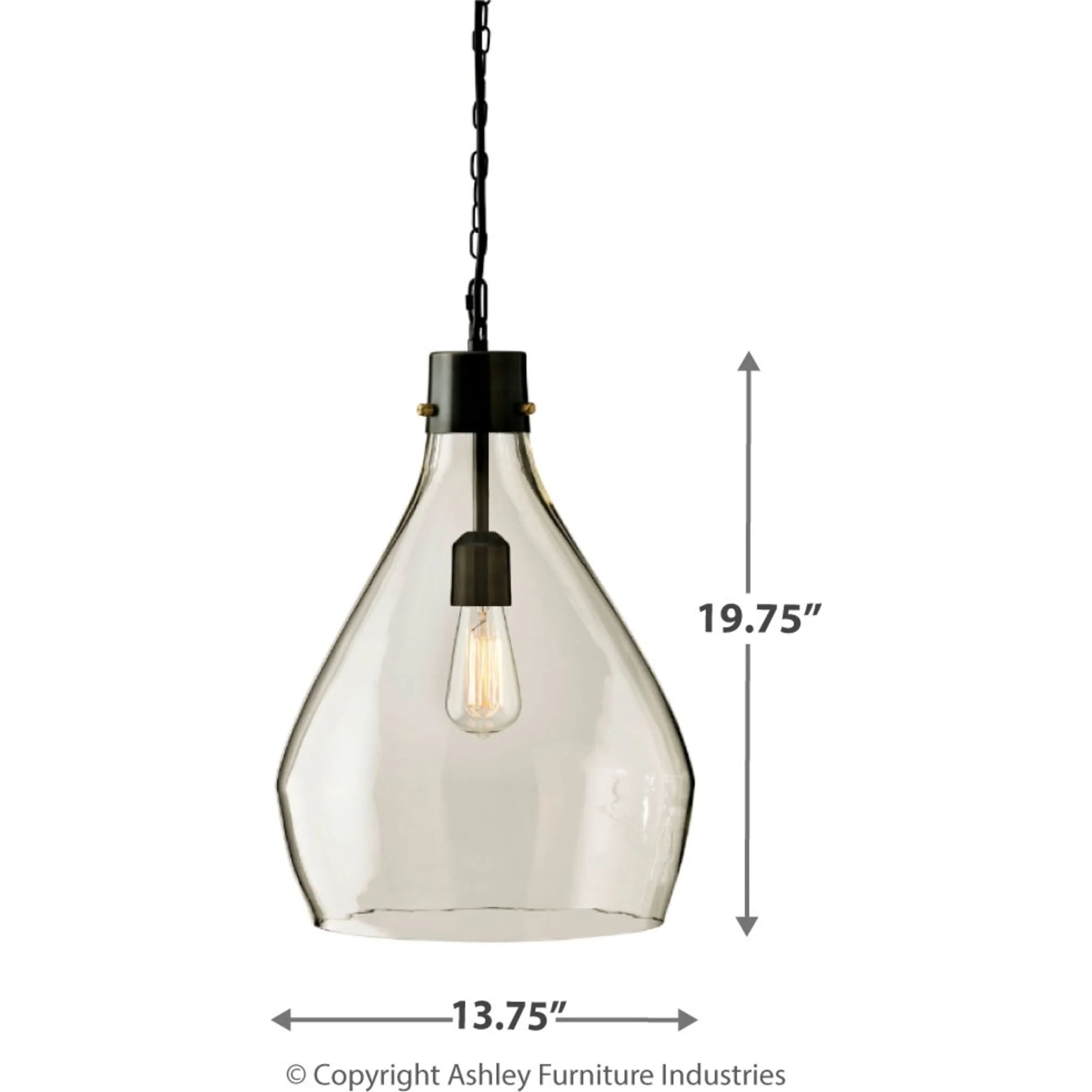 Avalbane Pendant Light - Clear/Gray 19.75" - Image 5