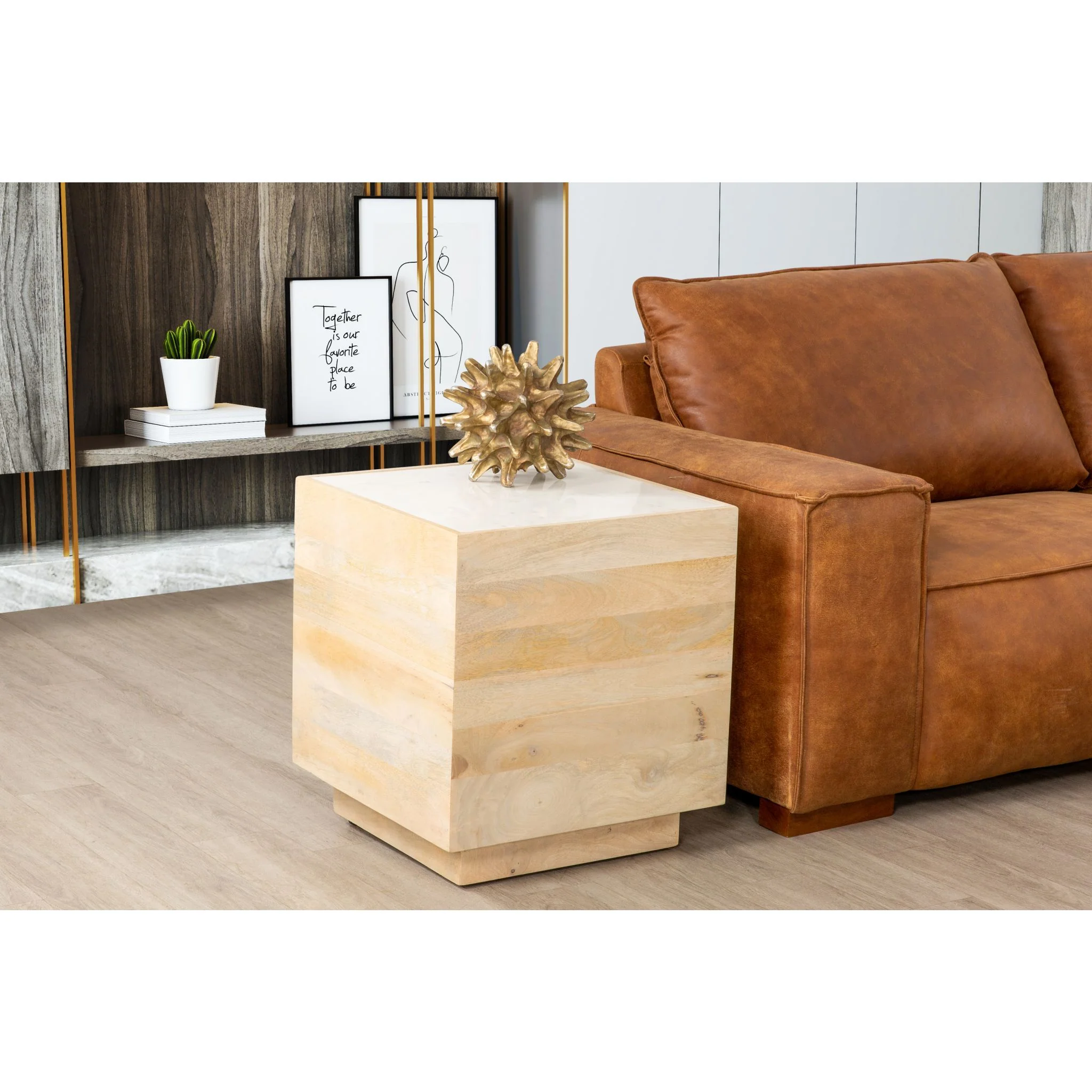 Avani End Table - White Marble - Image 5
