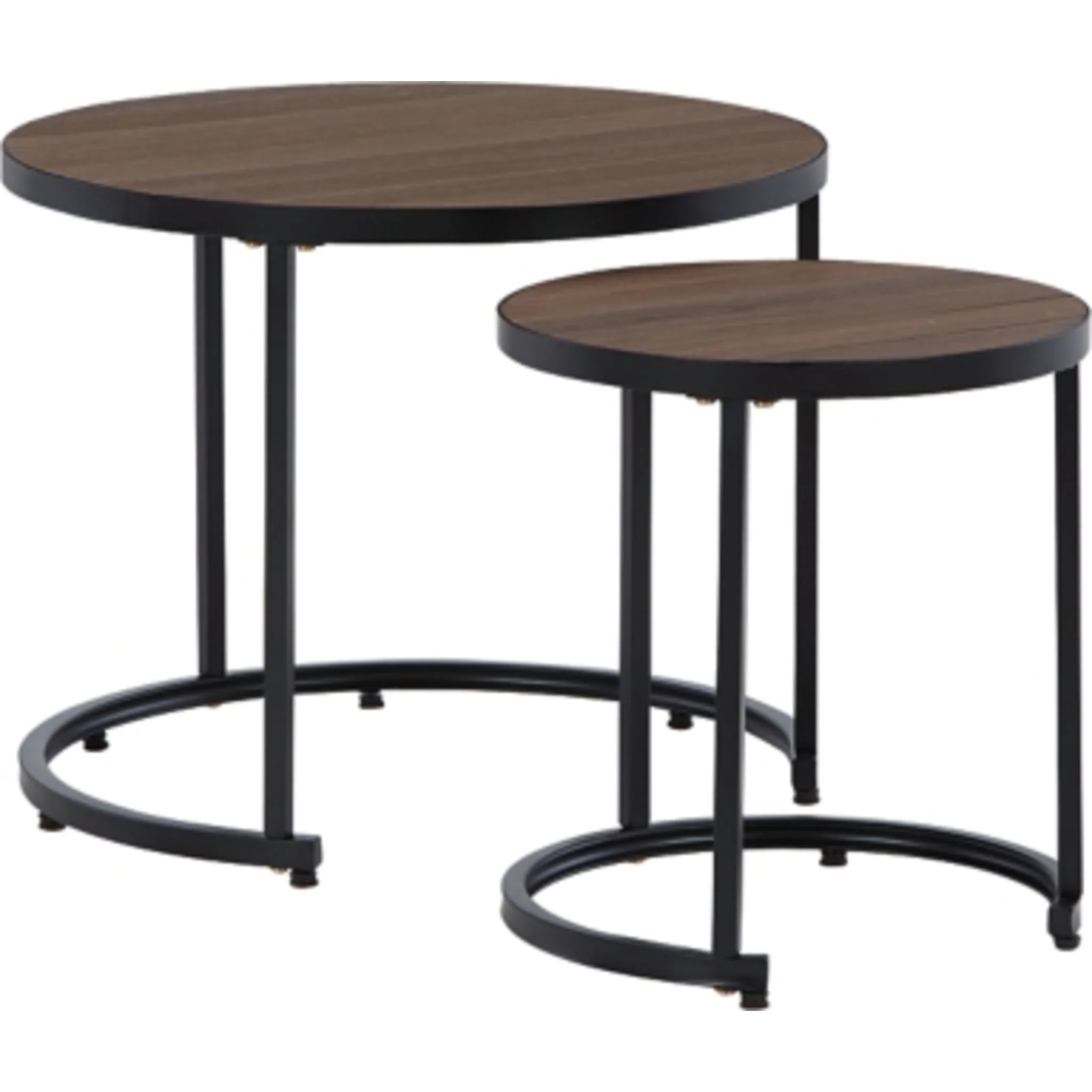 Ayla Outdoor Nesting End Table (set of 2) - Brown/Black - Image 4