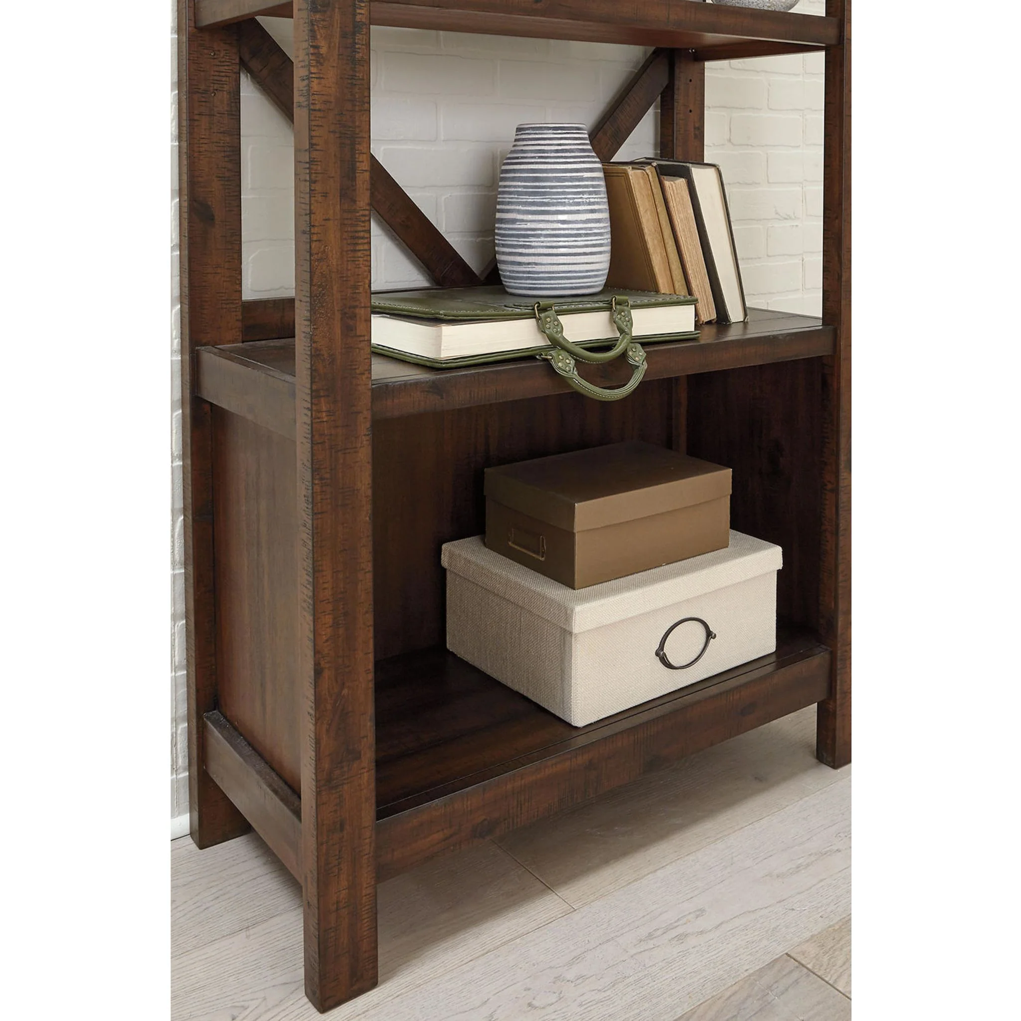 Baldridge Large Bookcase - Rustic Brown - Image 7