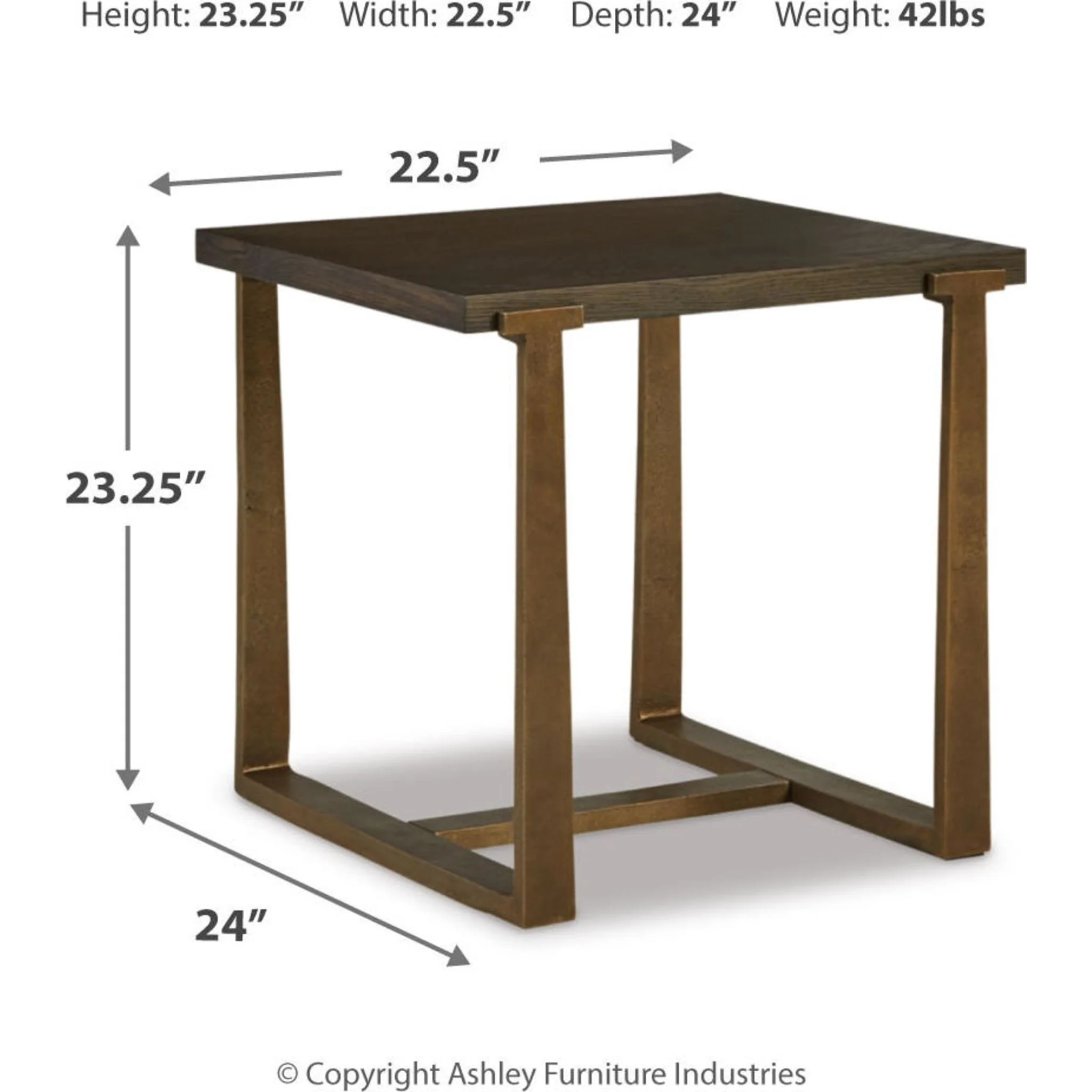 Balintmore End Table - Brown/Gold Finish - Image 4