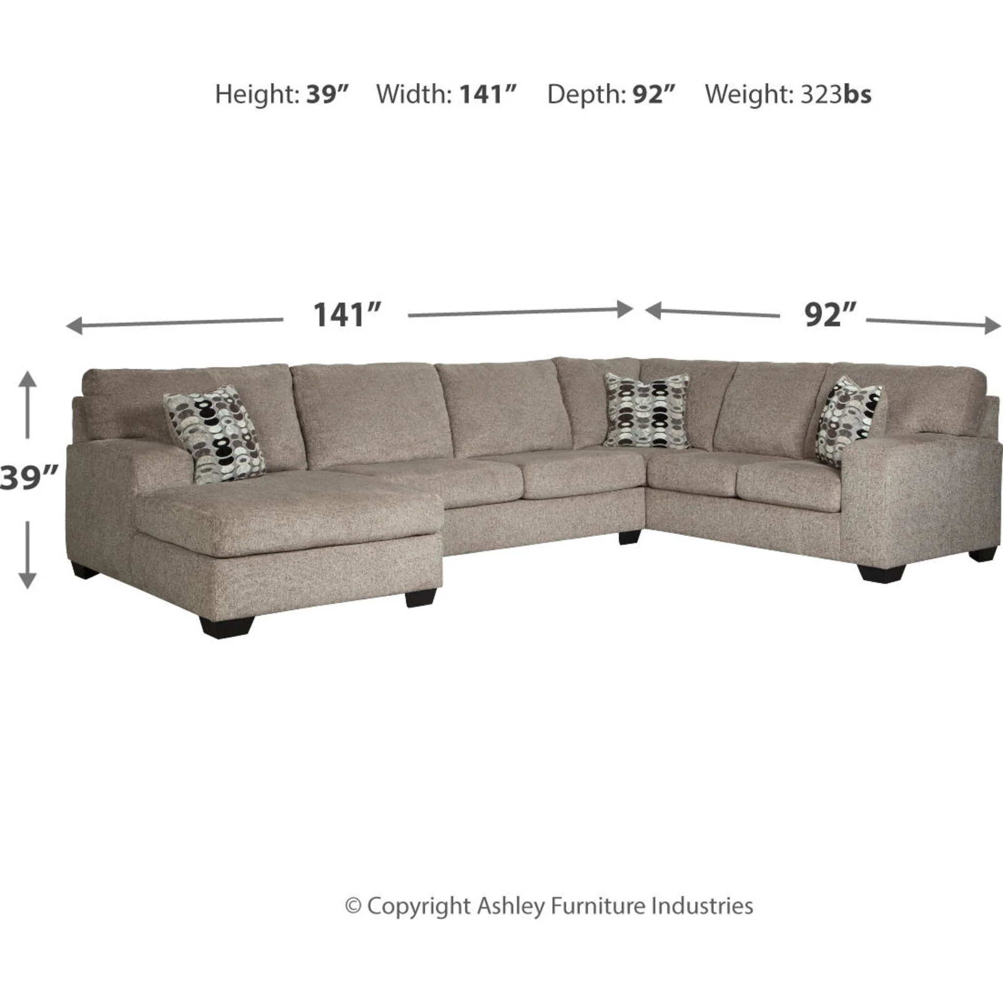Ballinasloe 3 Piece Sectional with Chaise - Image 8