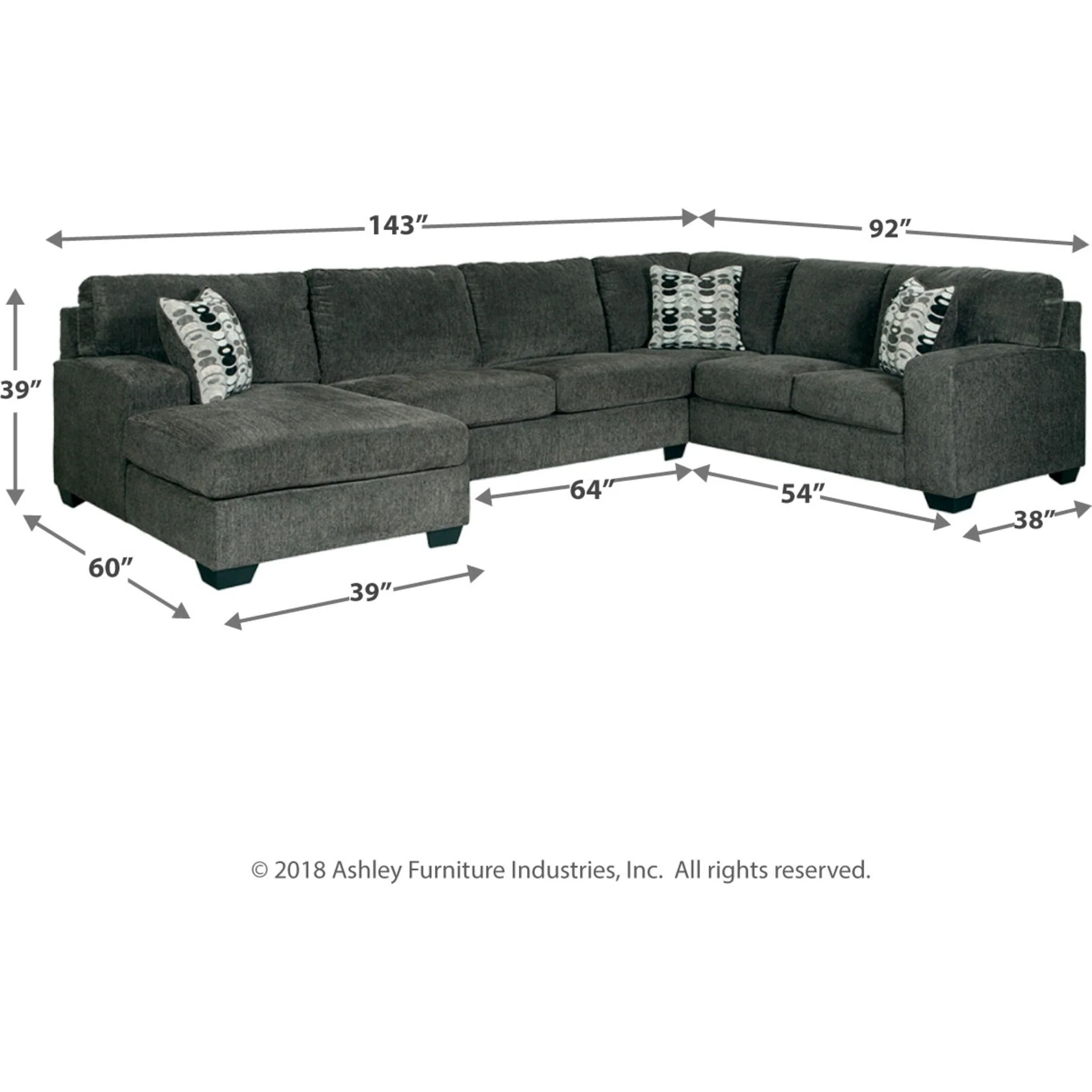 Ballinasloe 3 Piece Sectional with Chaise - Image 3