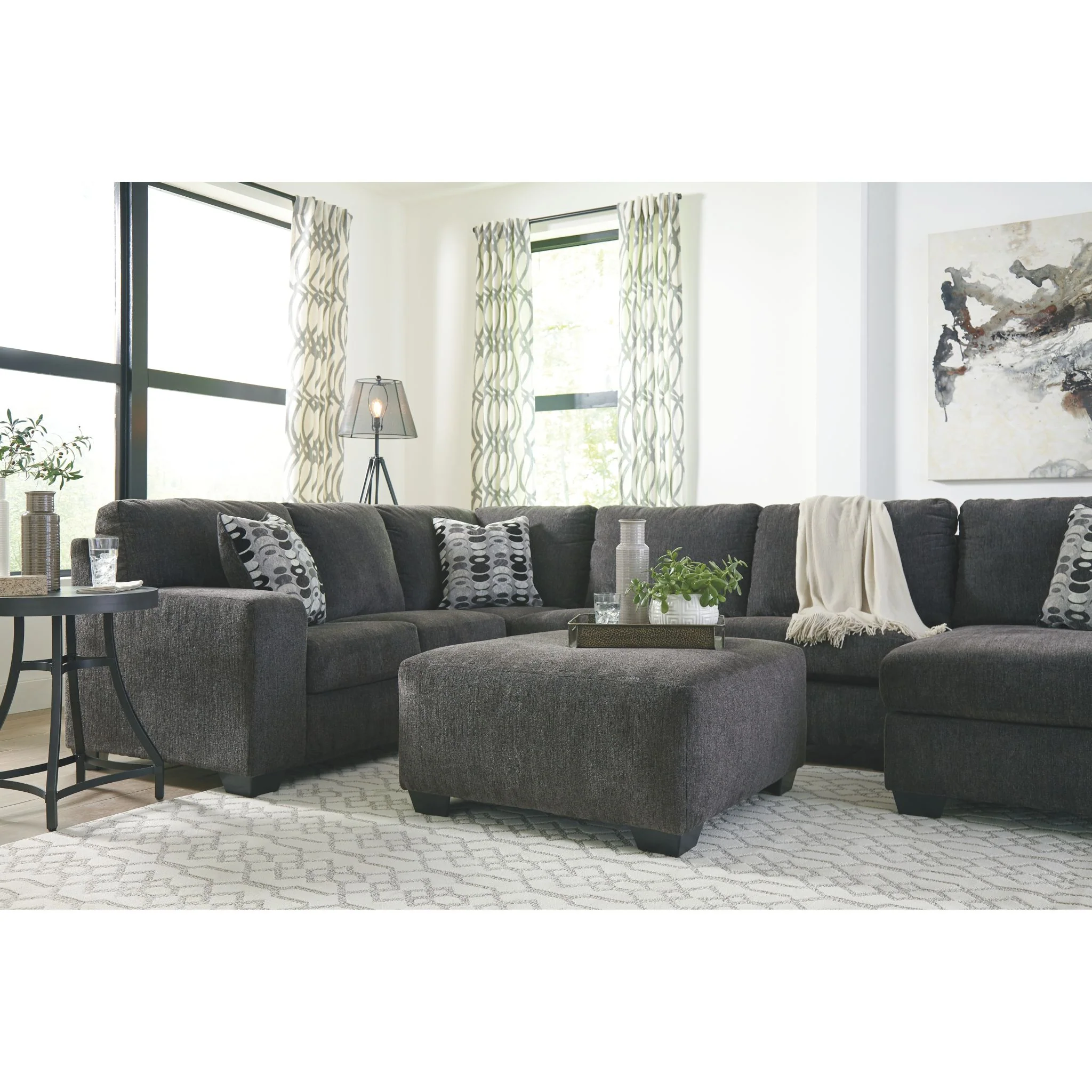 Ballinasloe Oversized Accent Ottoman - Smoke - Image 3