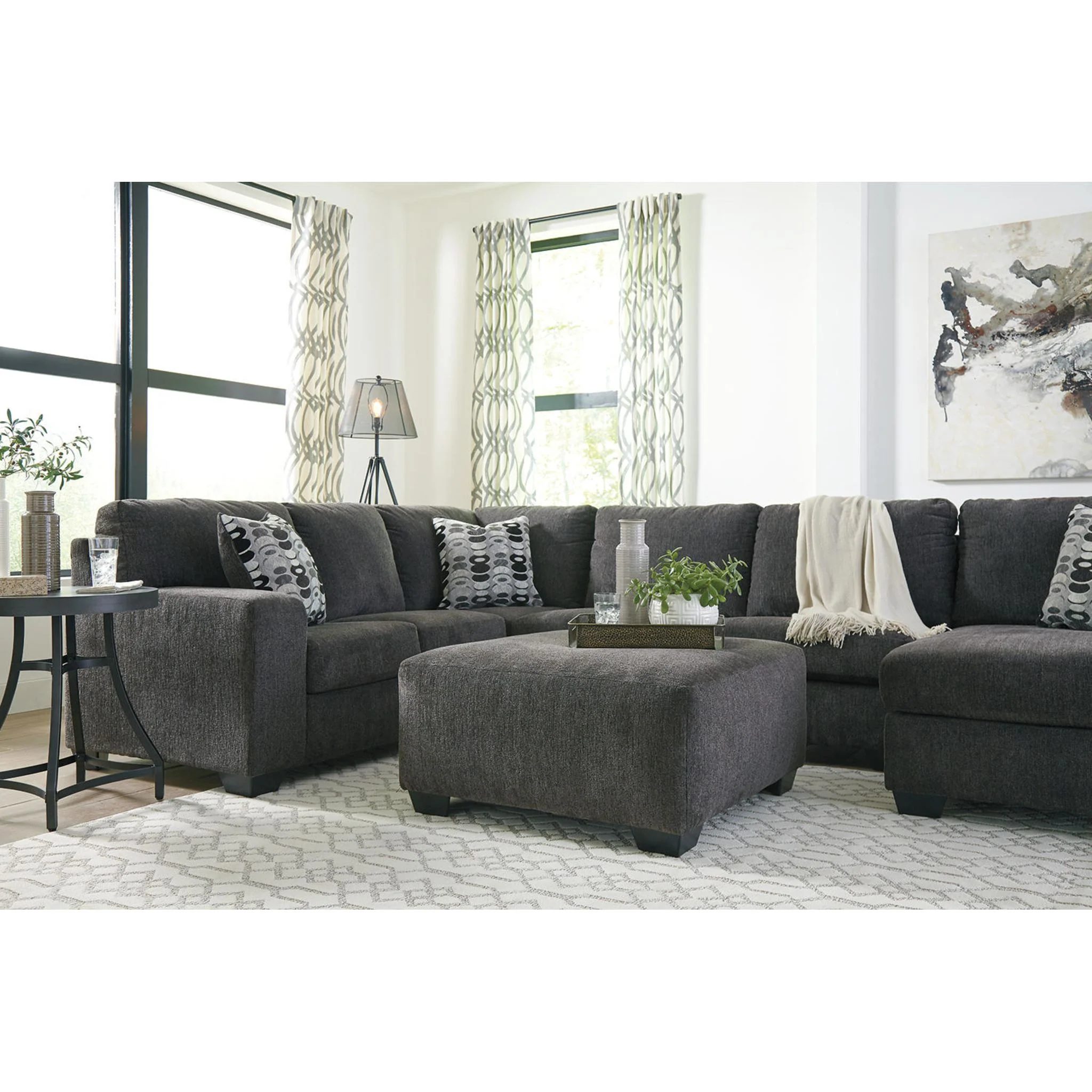Ballinasloe Oversized Accent Ottoman - Smoke - Image 8