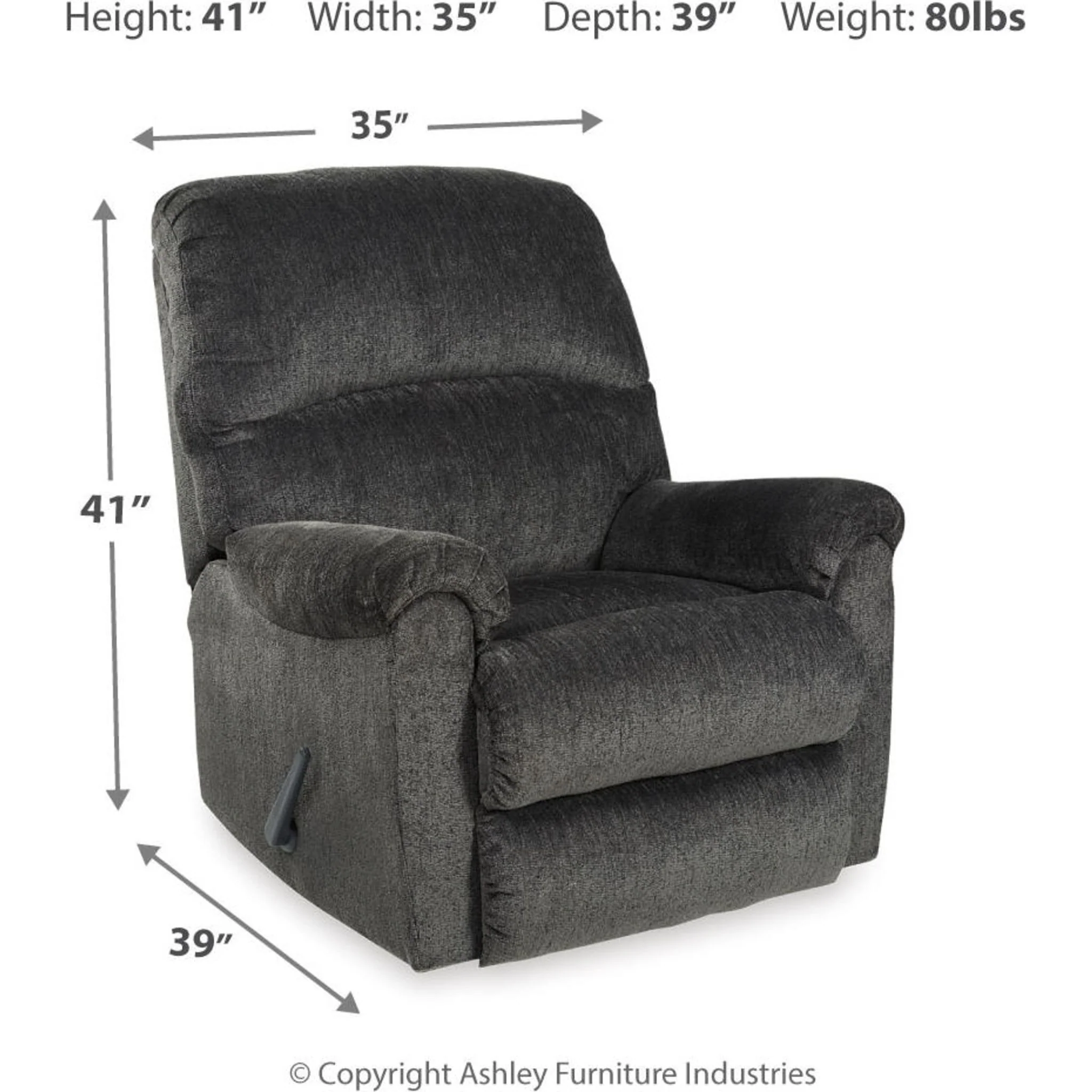 Ballinasloe Rocker Recliner - Smoke - Image 9