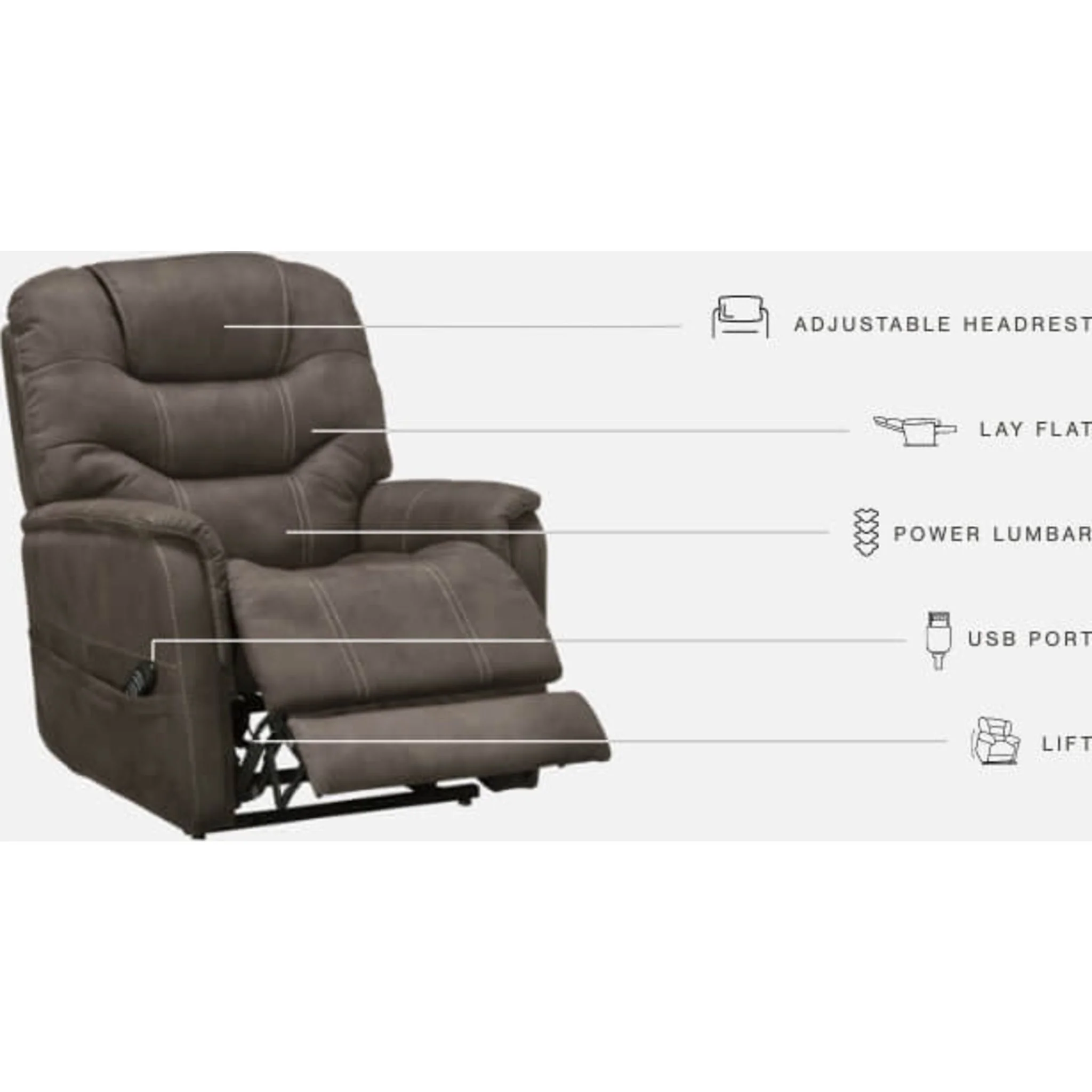 Ballister Power Lift Recliner - Espresso - Image 11
