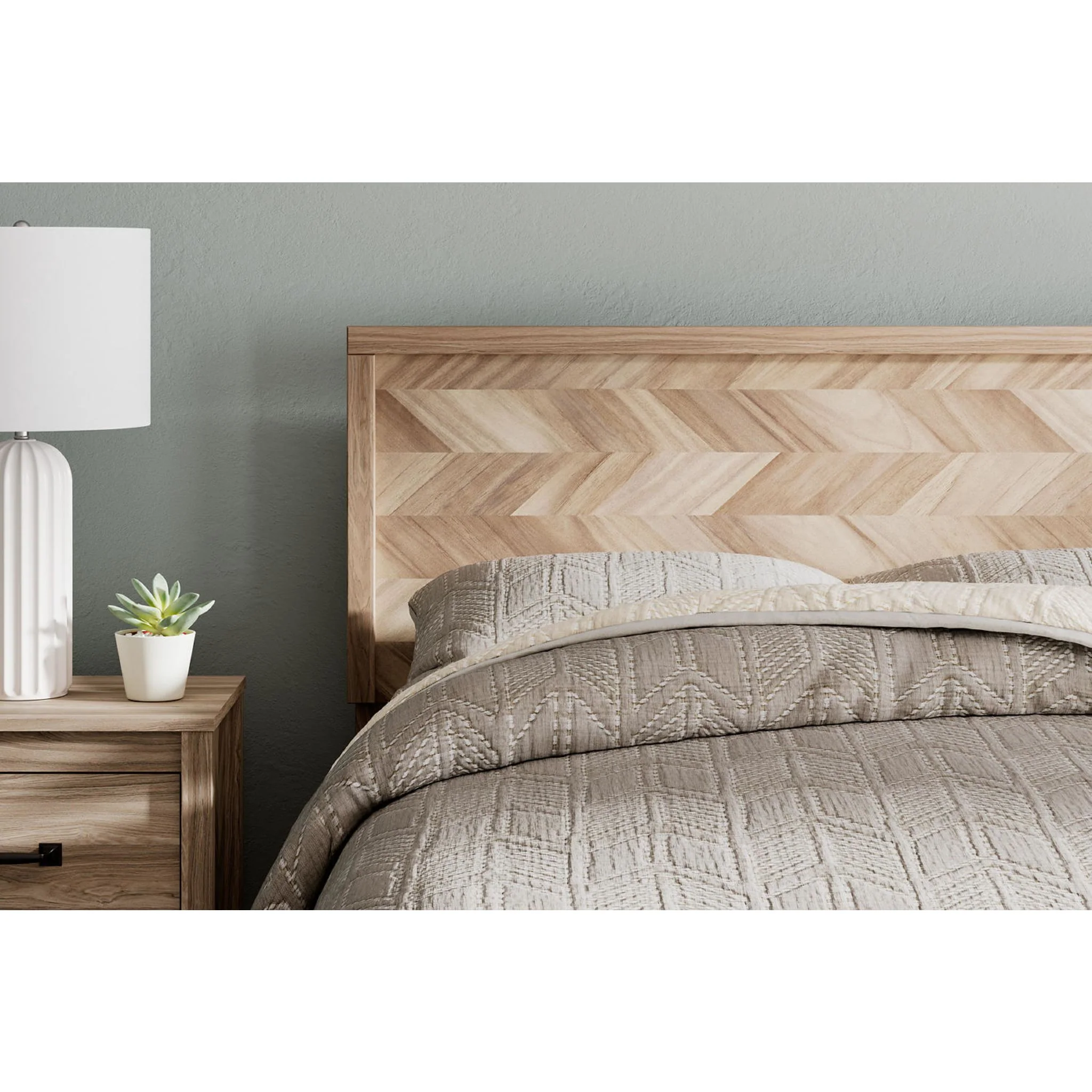 Battelle Full Platform Bed - Tan - Image 7