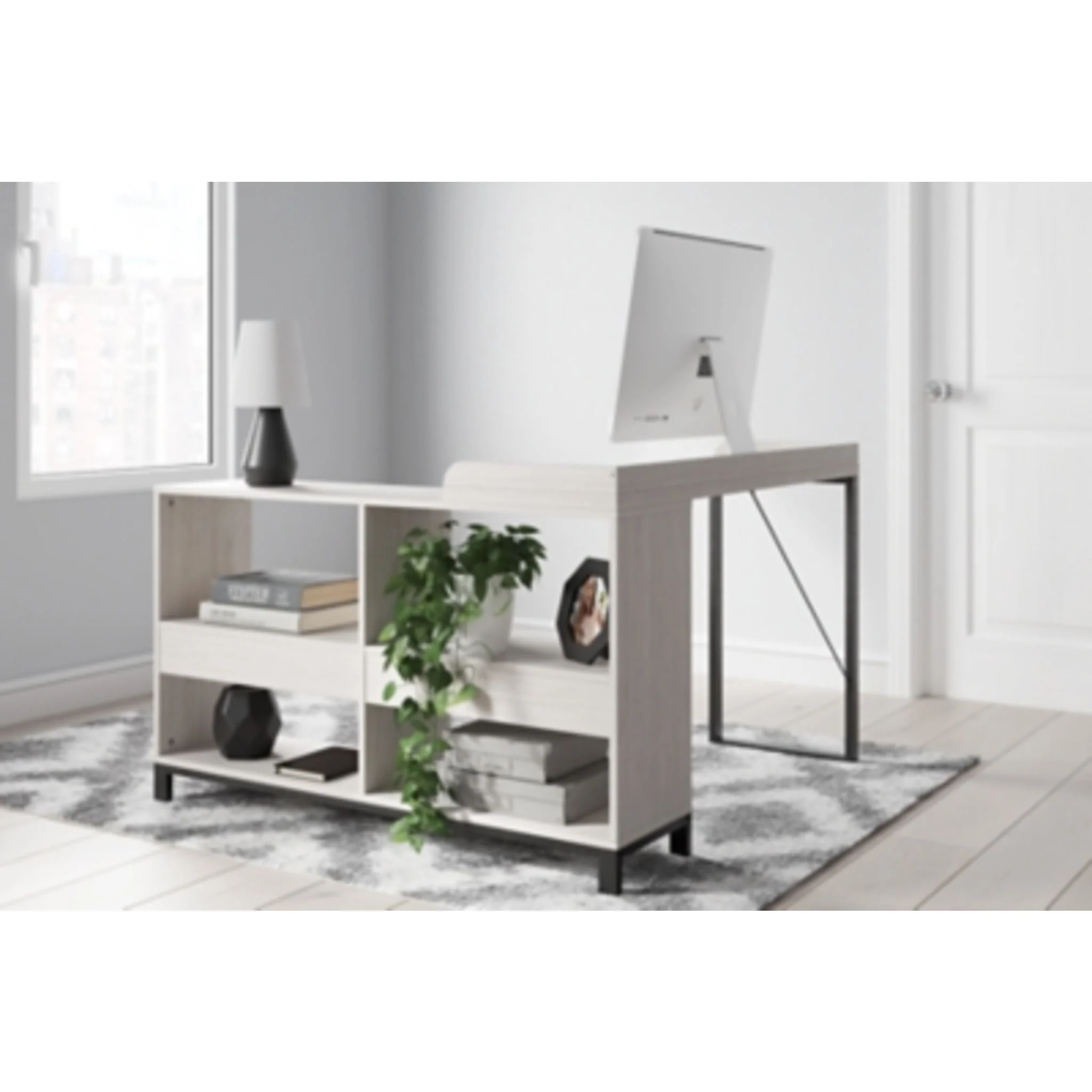 Bayflynn L-Desk - White/Black - Image 2