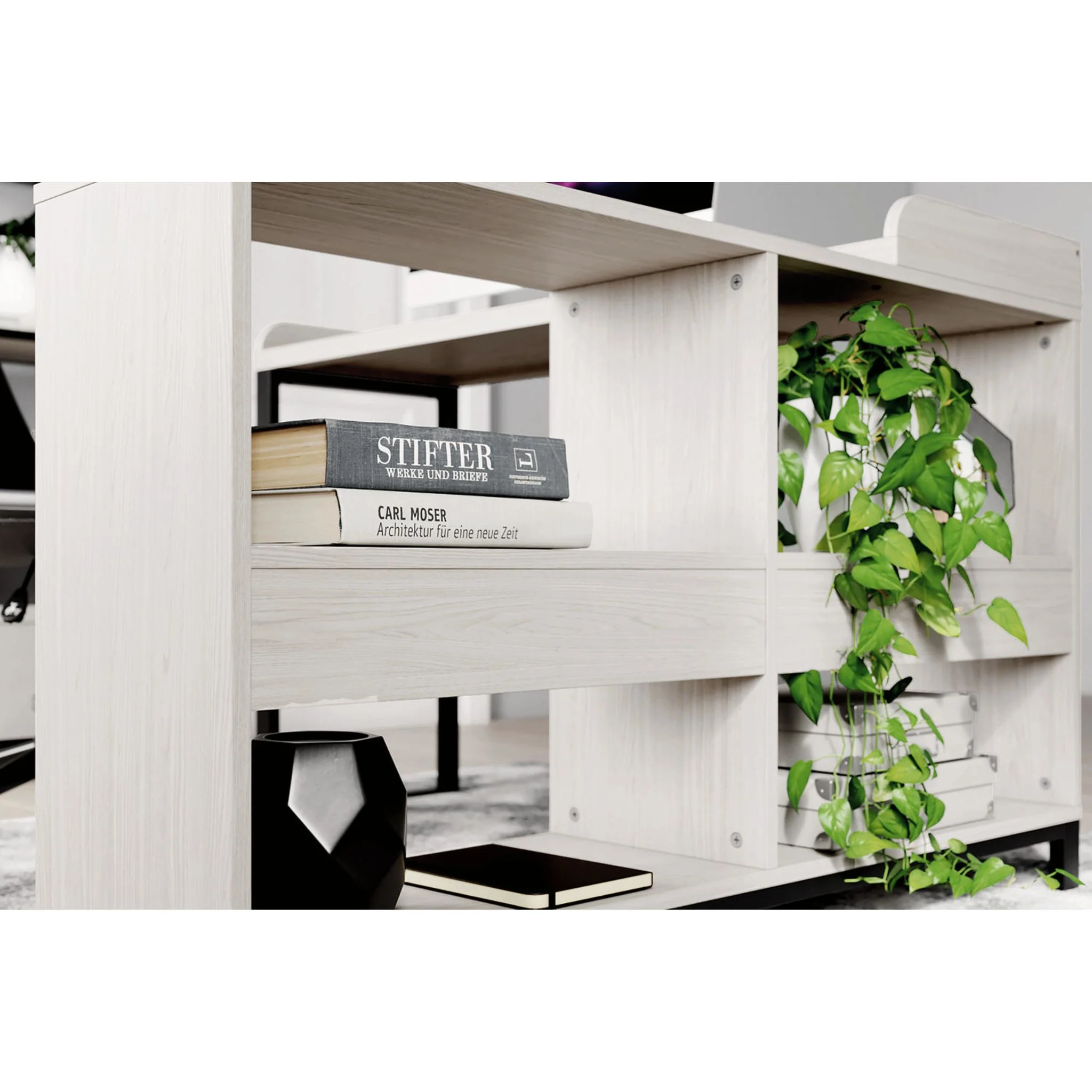 Bayflynn L-Desk - White/Black - Image 7