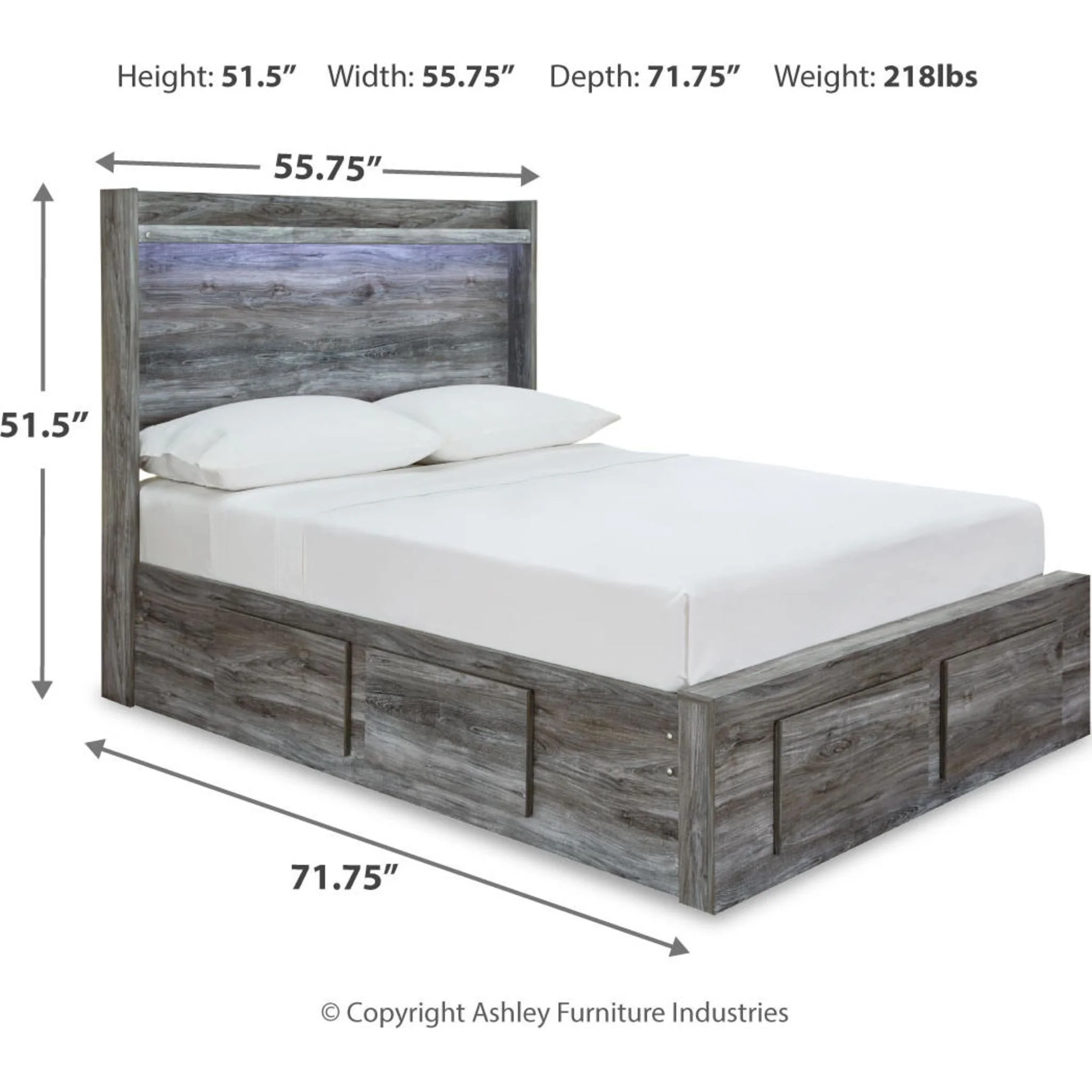Baystorm 5 Piece Full Storage Bed - Gray - Image 12