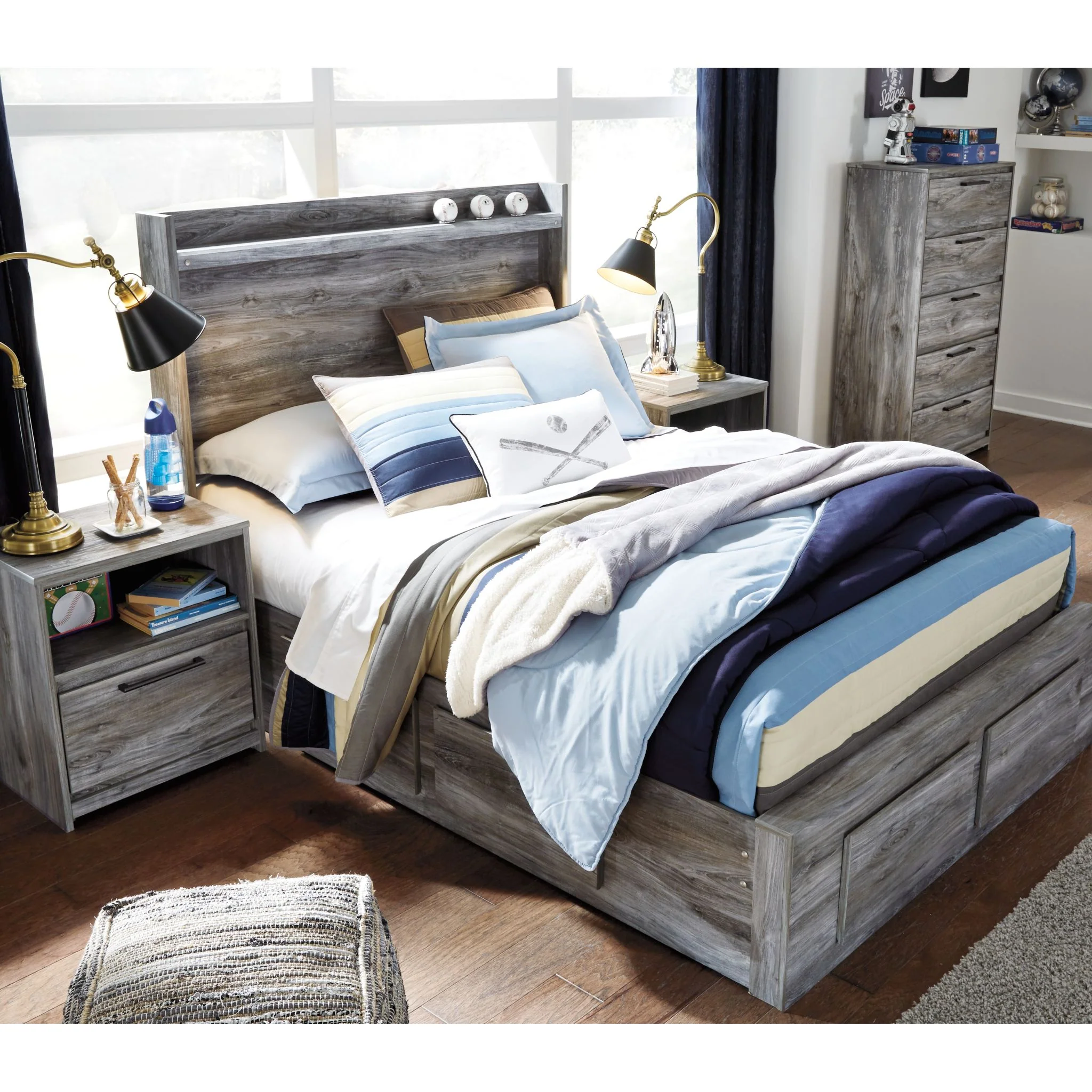 Baystorm 5 Piece Full Storage Bed - Gray - Image 7