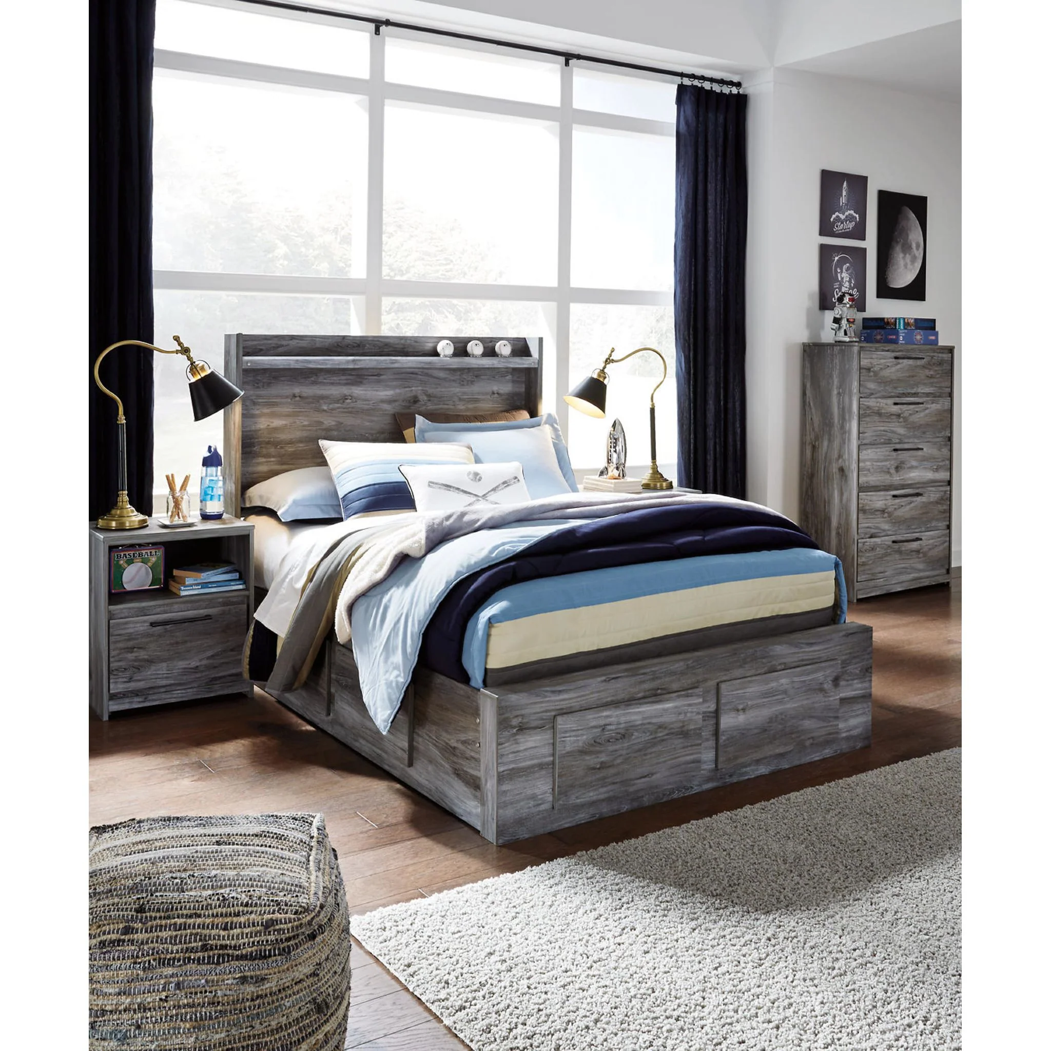 Baystorm 5 Piece Full Storage Bed - Gray - Image 9