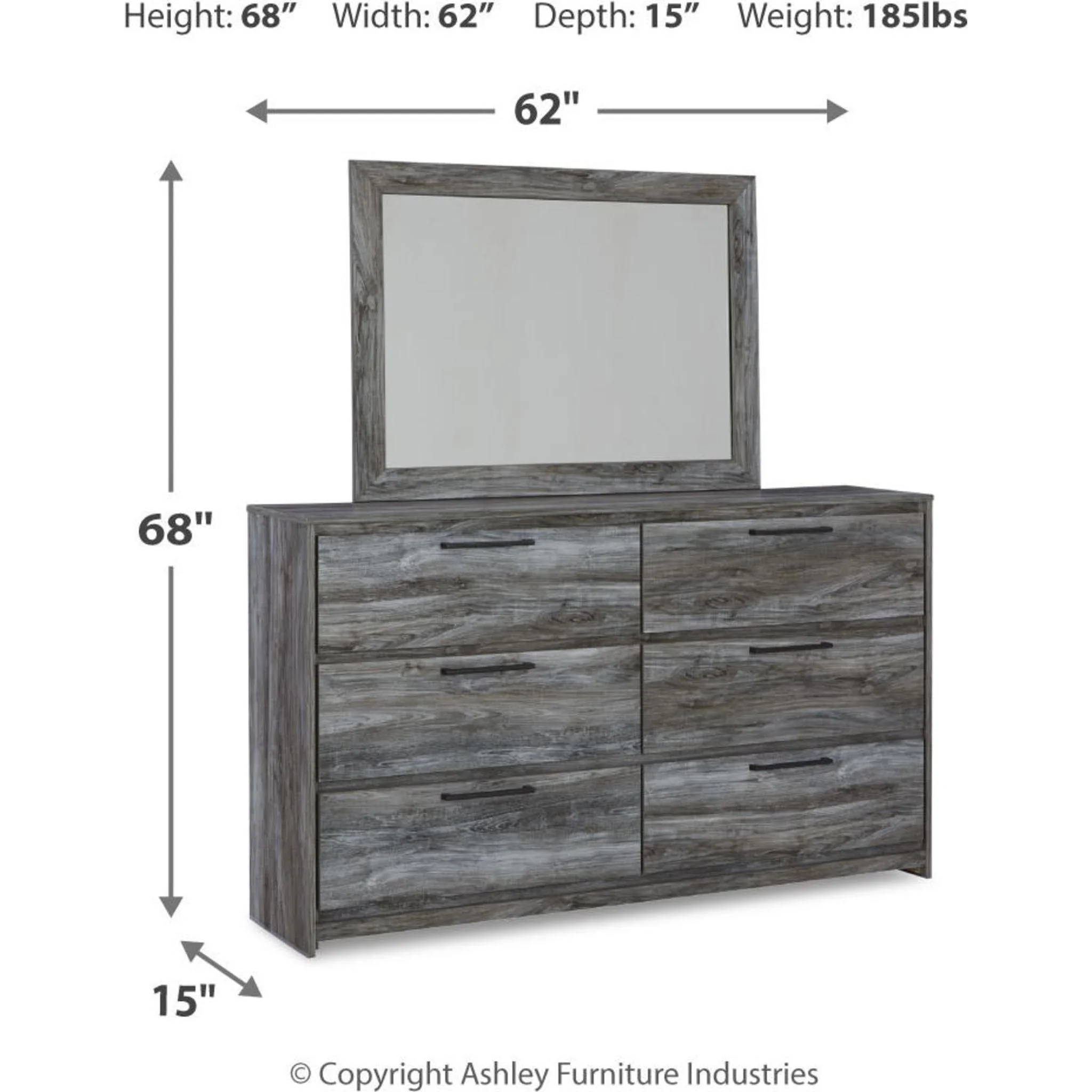 Baystorm 6 Piece King Panel Bedroom - Gray - Image 8