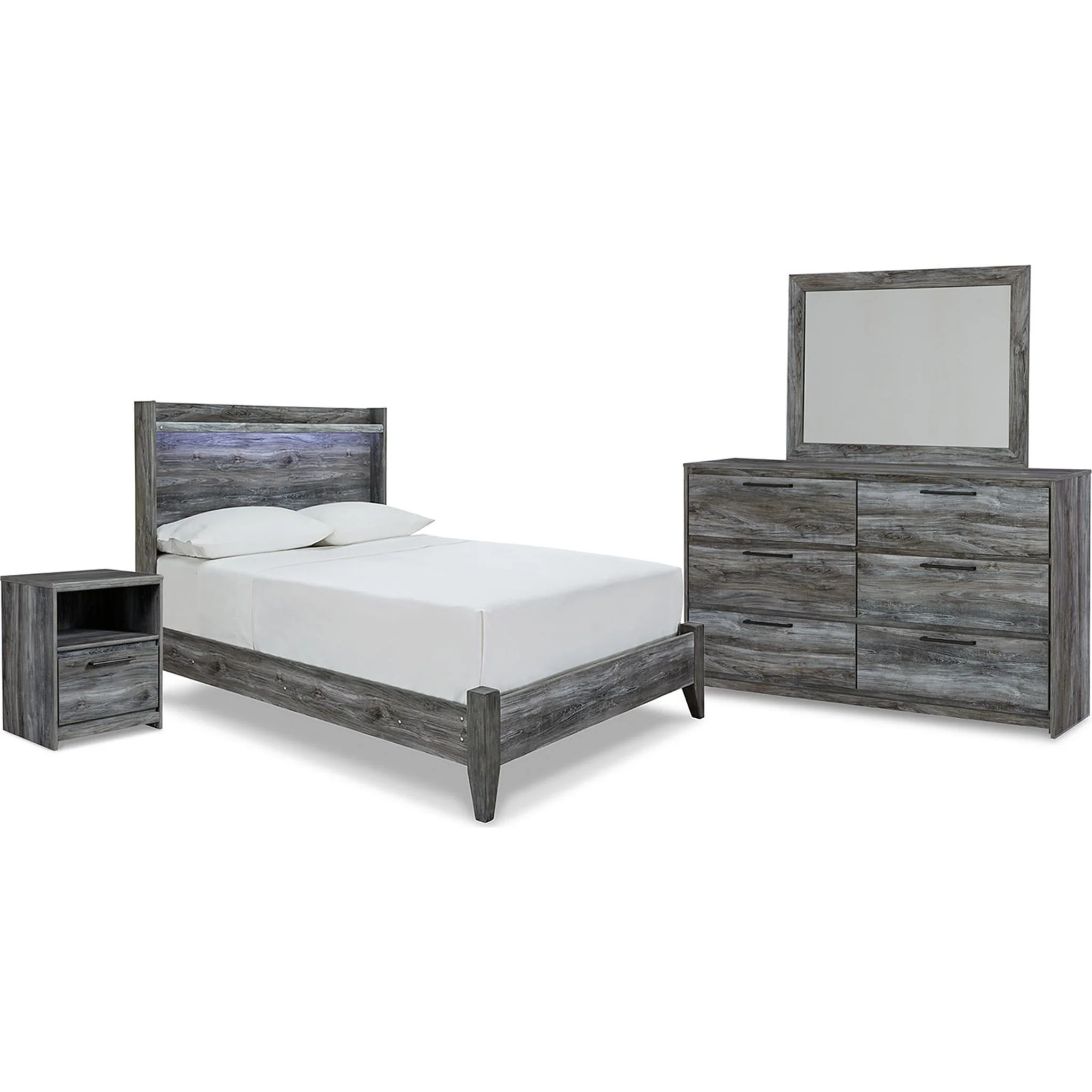 Baystorm 6 Piece Panel Bedroom - Gray - Image 10