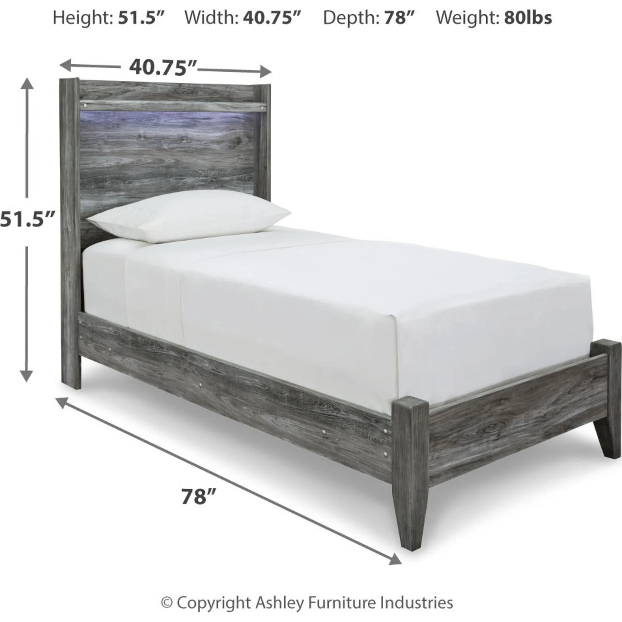 Baystorm 6 Piece Panel Bedroom - Gray - Image 5