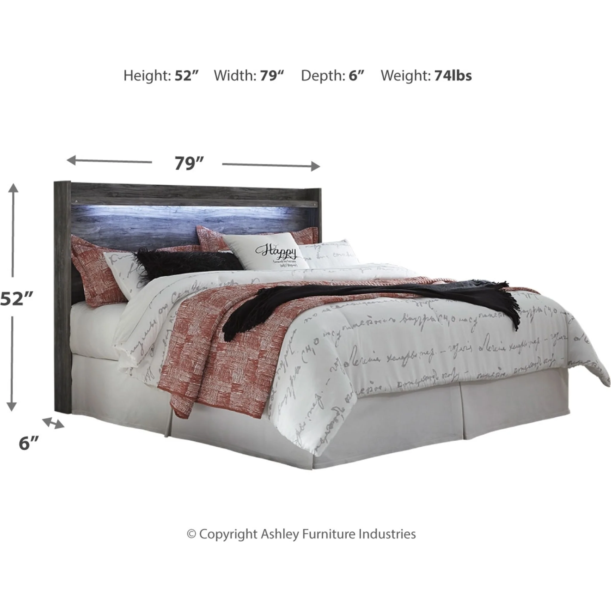 Baystorm King Panel Headboard - Grey - Image 4