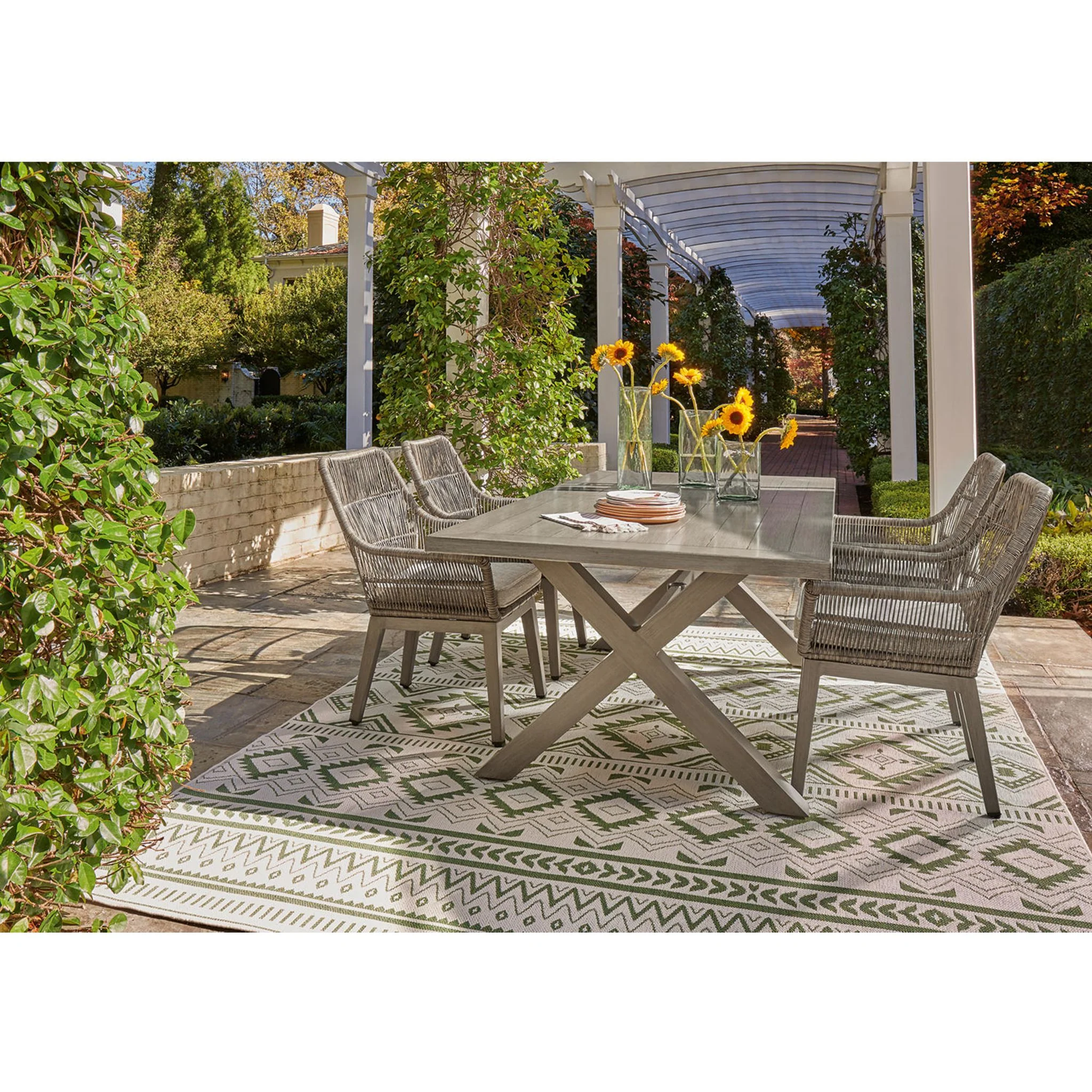 Beach Front 5 Piece Outdoor Dining Set - Beige - Image 2