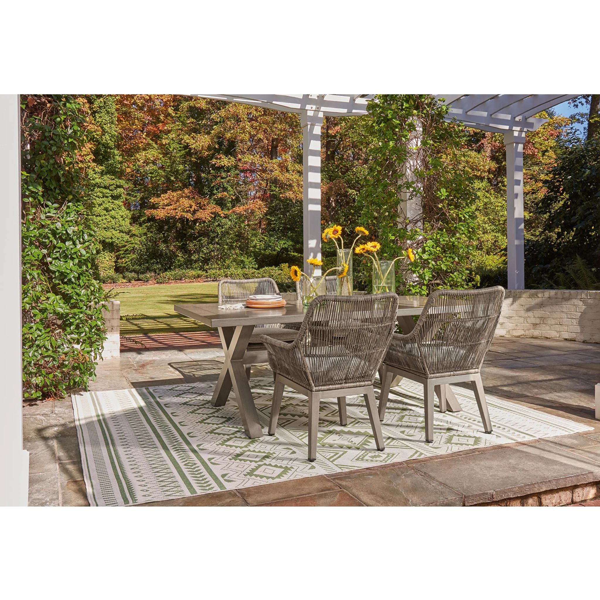 Beach Front 5 Piece Outdoor Dining Set - Beige - Image 8
