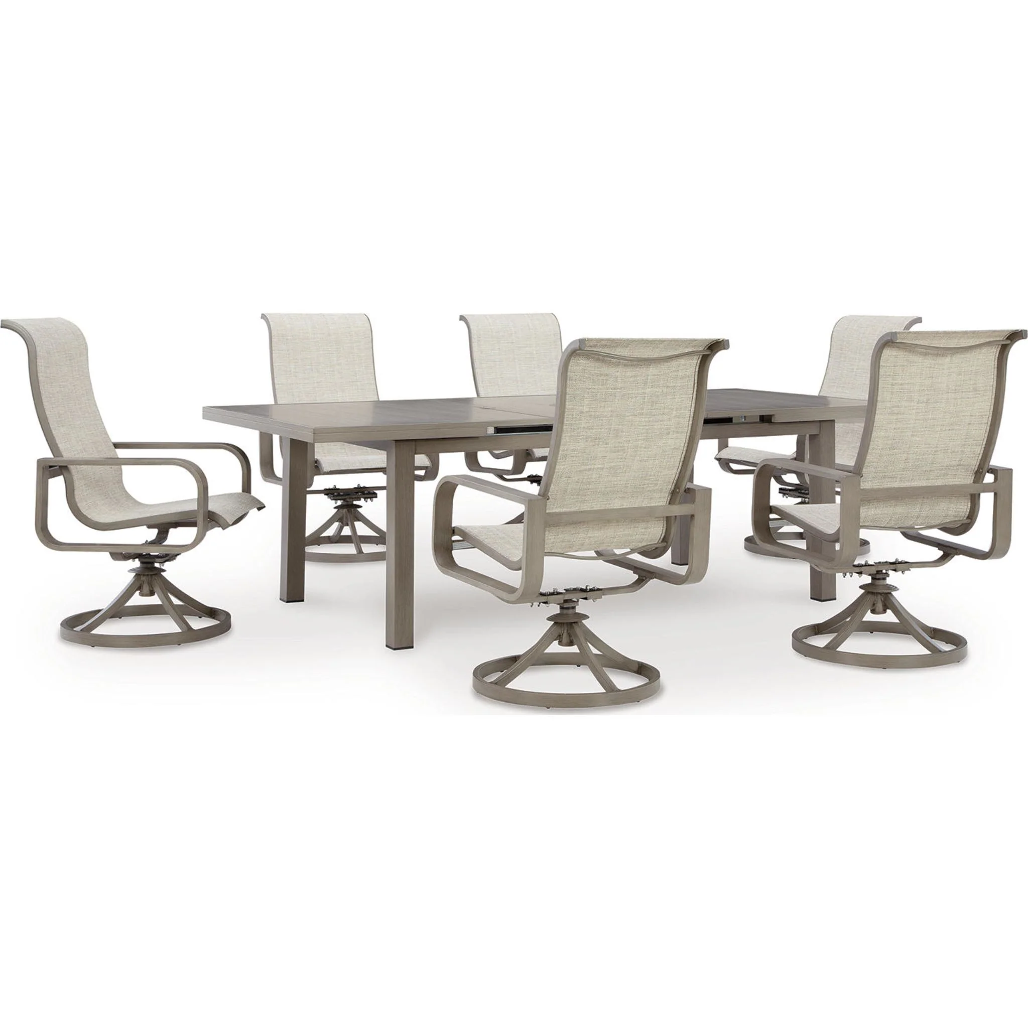 Beach Front 7 Piece Outdoor Dining Set - Beige - Image 4