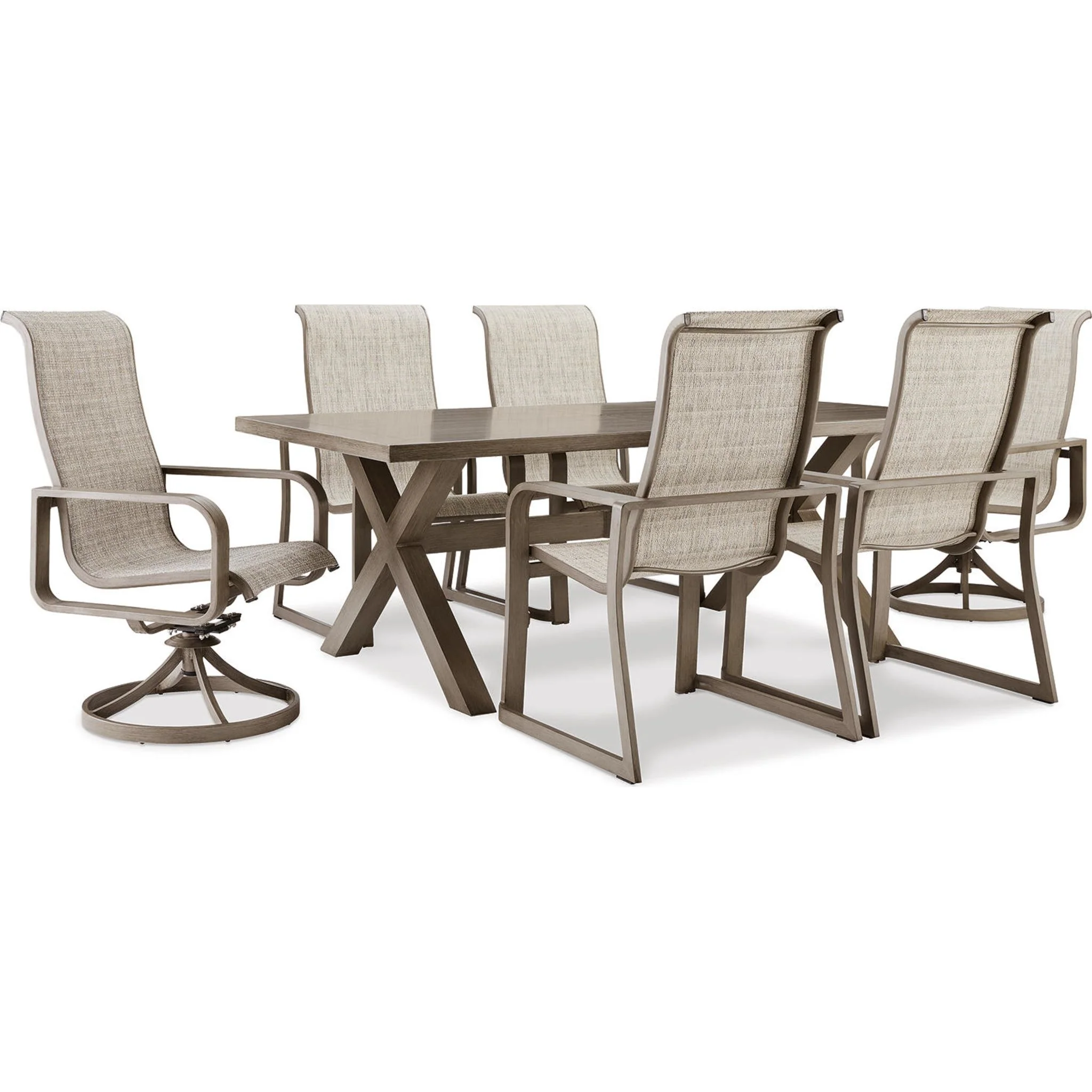 Beach Front 7 Piece Outdoor Dining Set - Beige