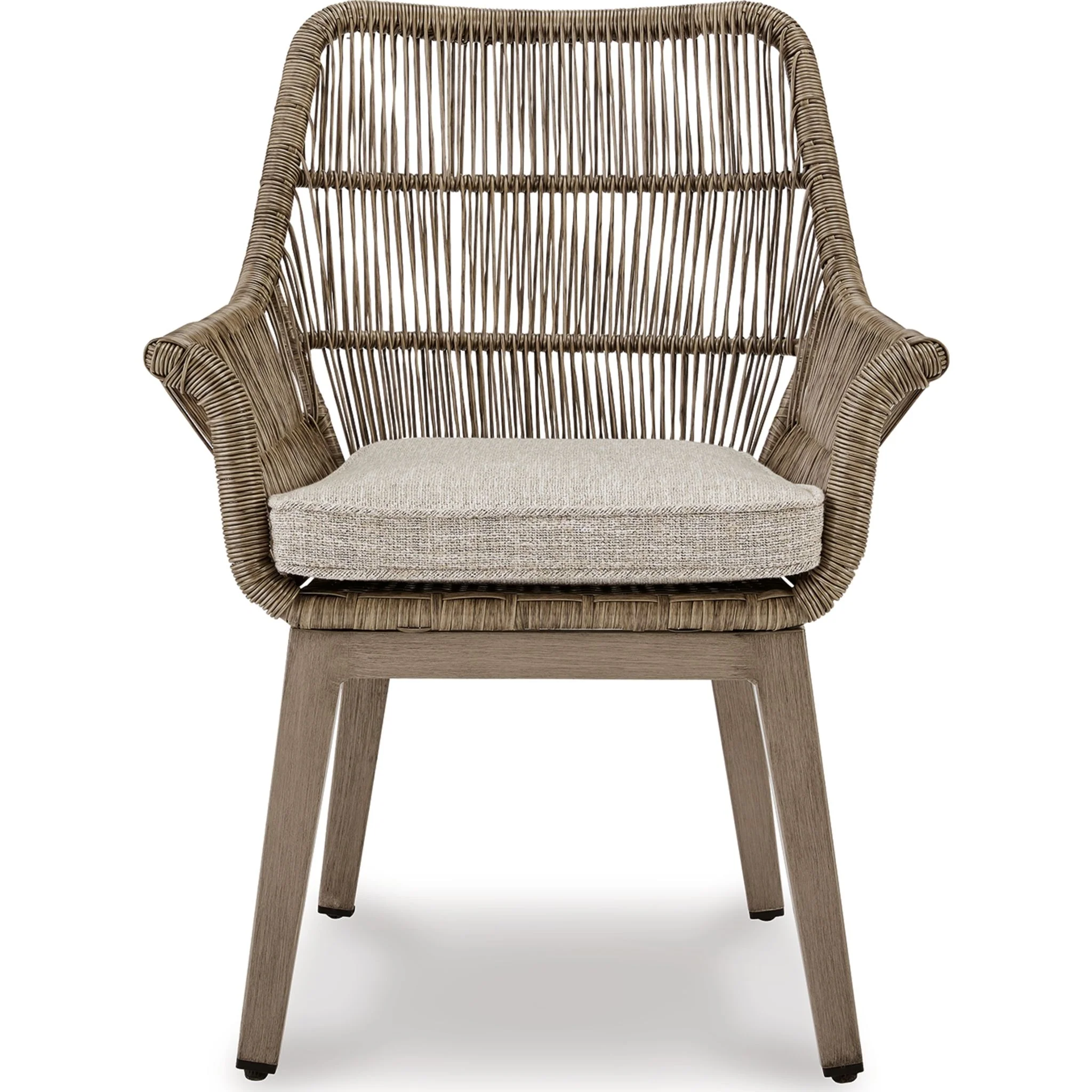 Beach Front Outdoor Arm Chair with Cushion (set of 2) - Beige - Image 3
