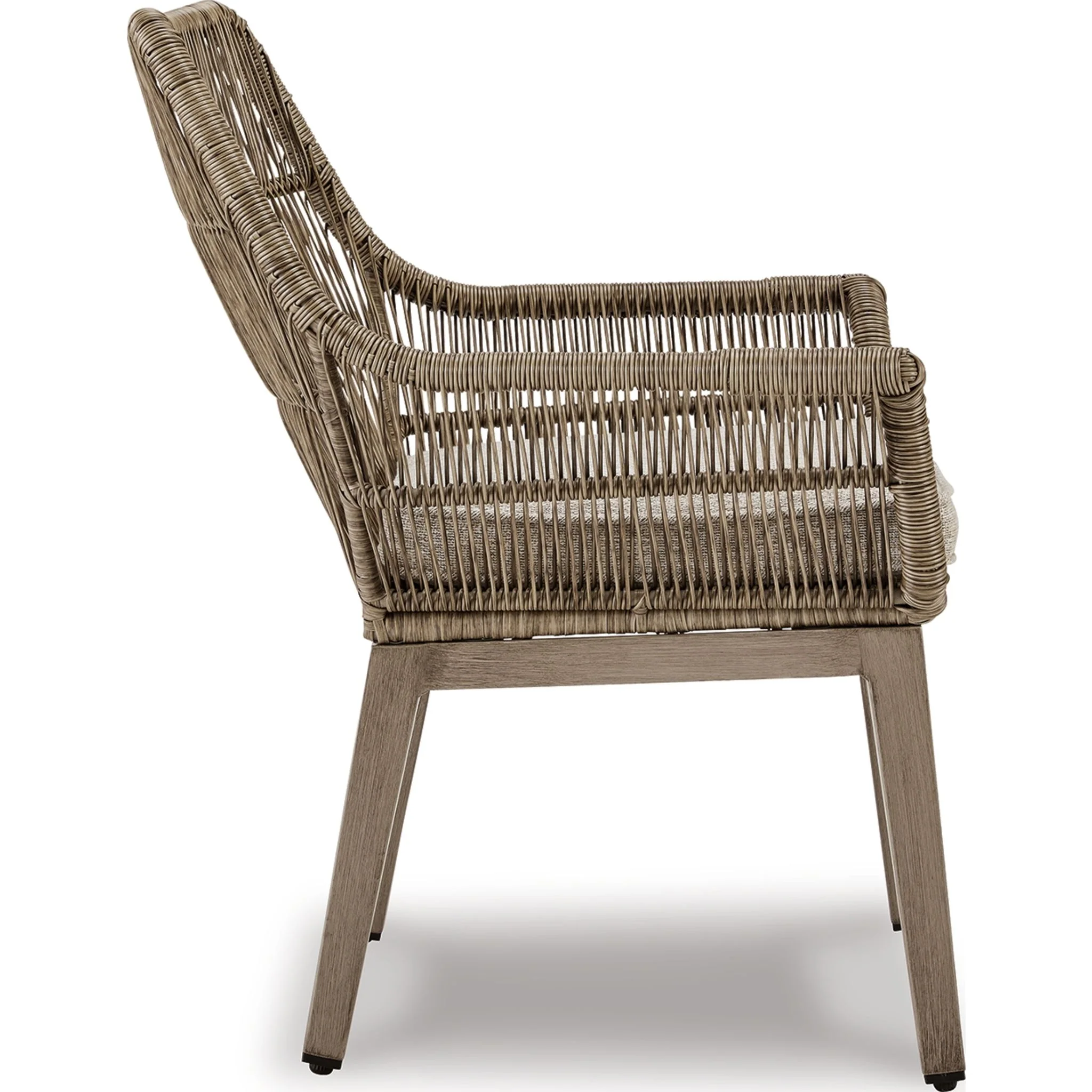 Beach Front Outdoor Arm Chair with Cushion (set of 2) - Beige - Image 4