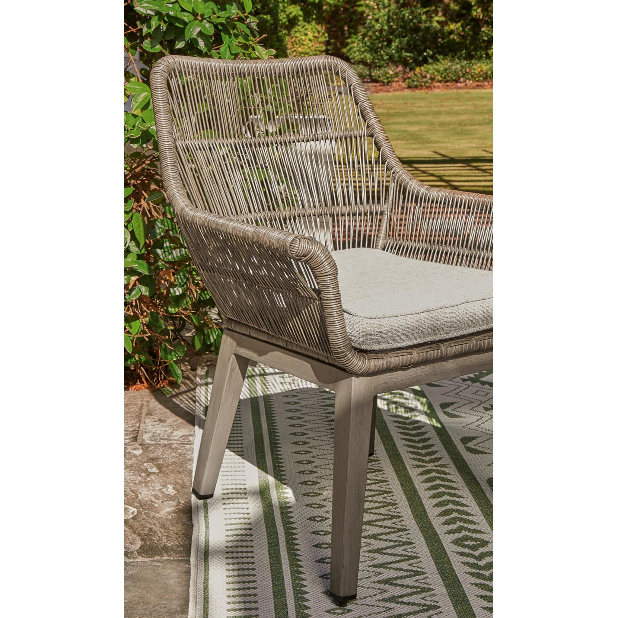 Beach Front Outdoor Arm Chair with Cushion (set of 2) - Beige - Image 7